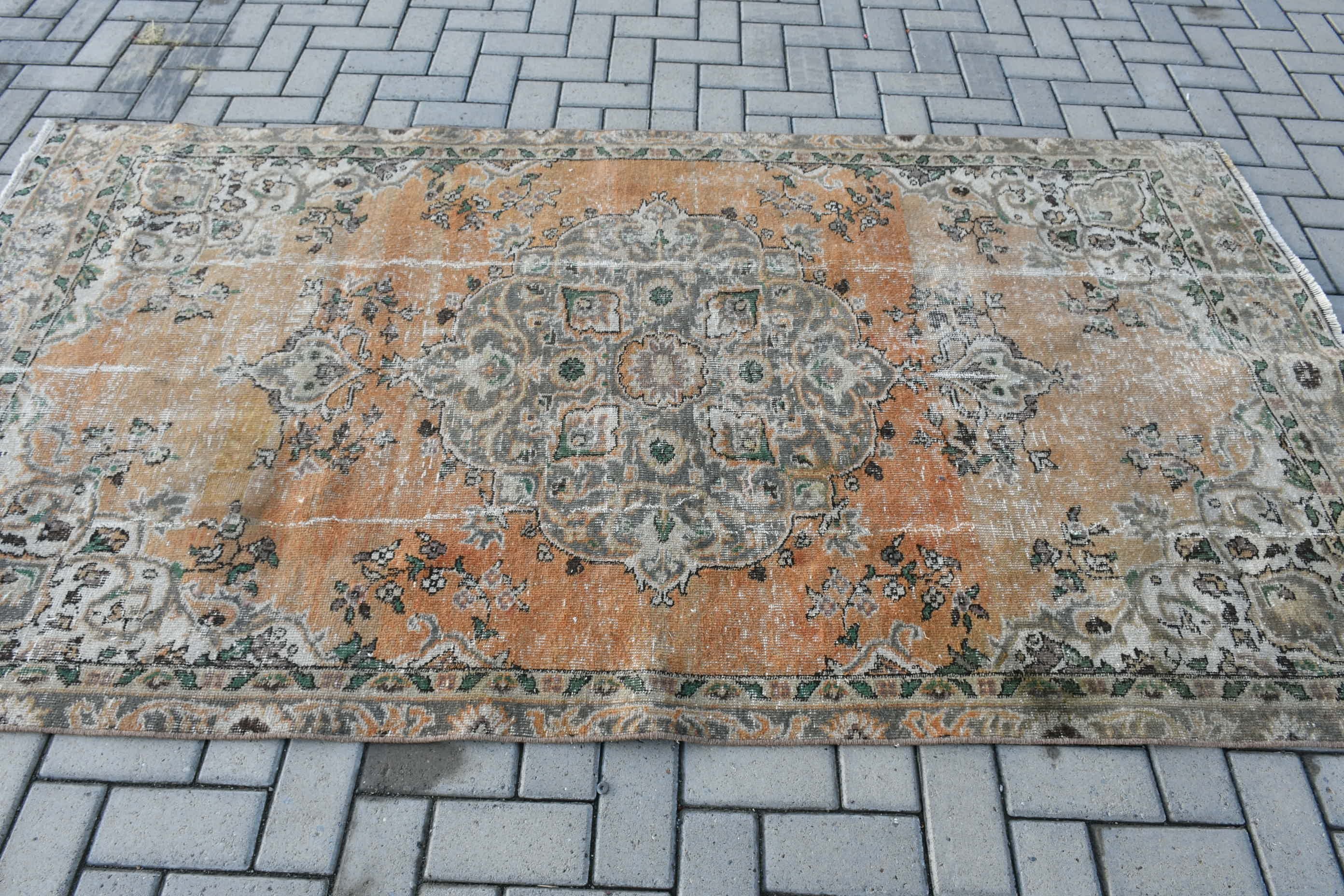 4.5x8.3 ft Area Rug, Turkish Rug, Bedroom Rugs, Vintage Rug, Moroccan Rugs, Green Oriental Rugs, Tribal Rug, Nursery Rugs