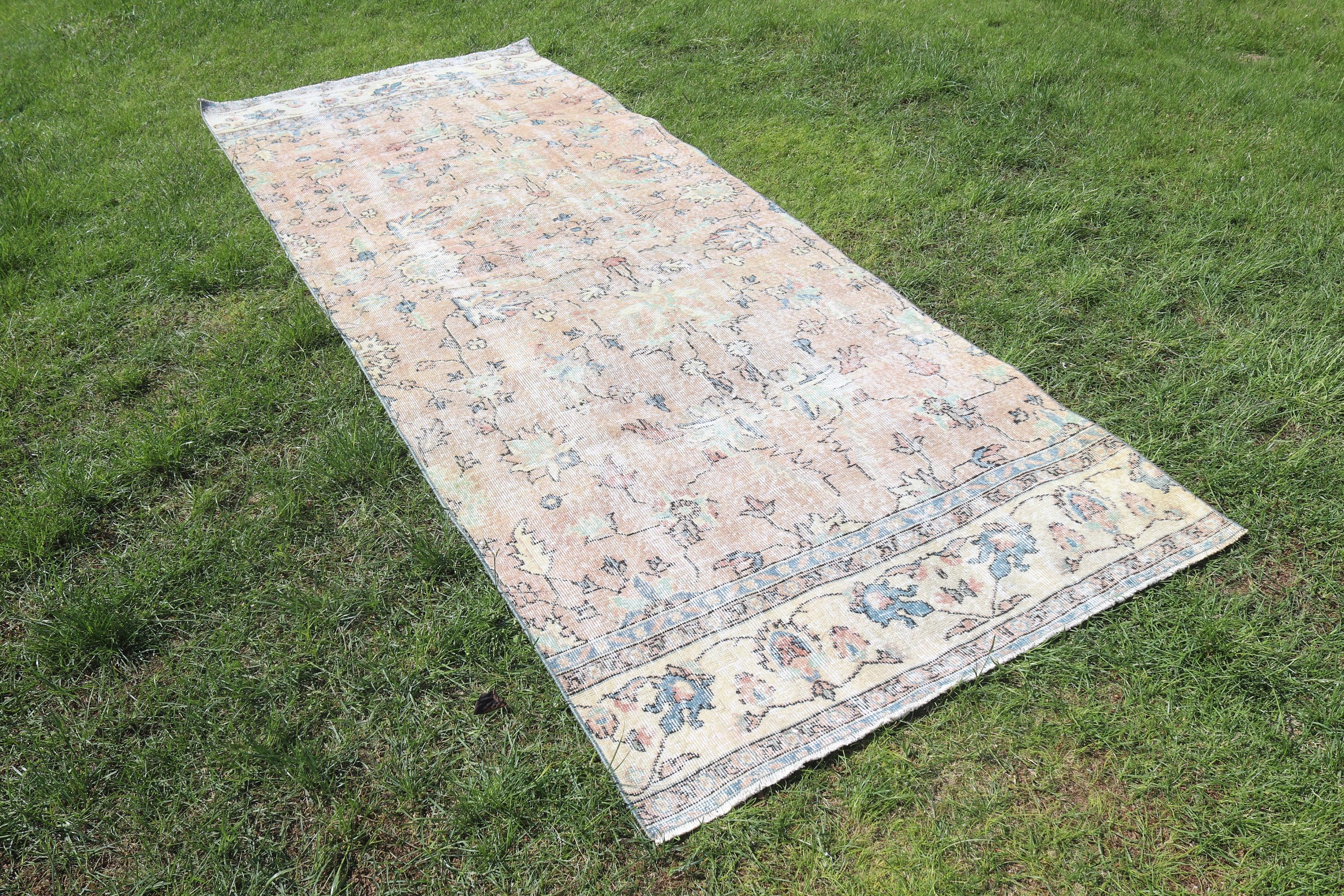 Boho Rug, 3.7x9.7 ft Runner Rug, Beige Antique Rugs, Rugs for Vintage Runner, Turkish Rug, Vintage Rugs, Home Decor Rug, Stair Rugs