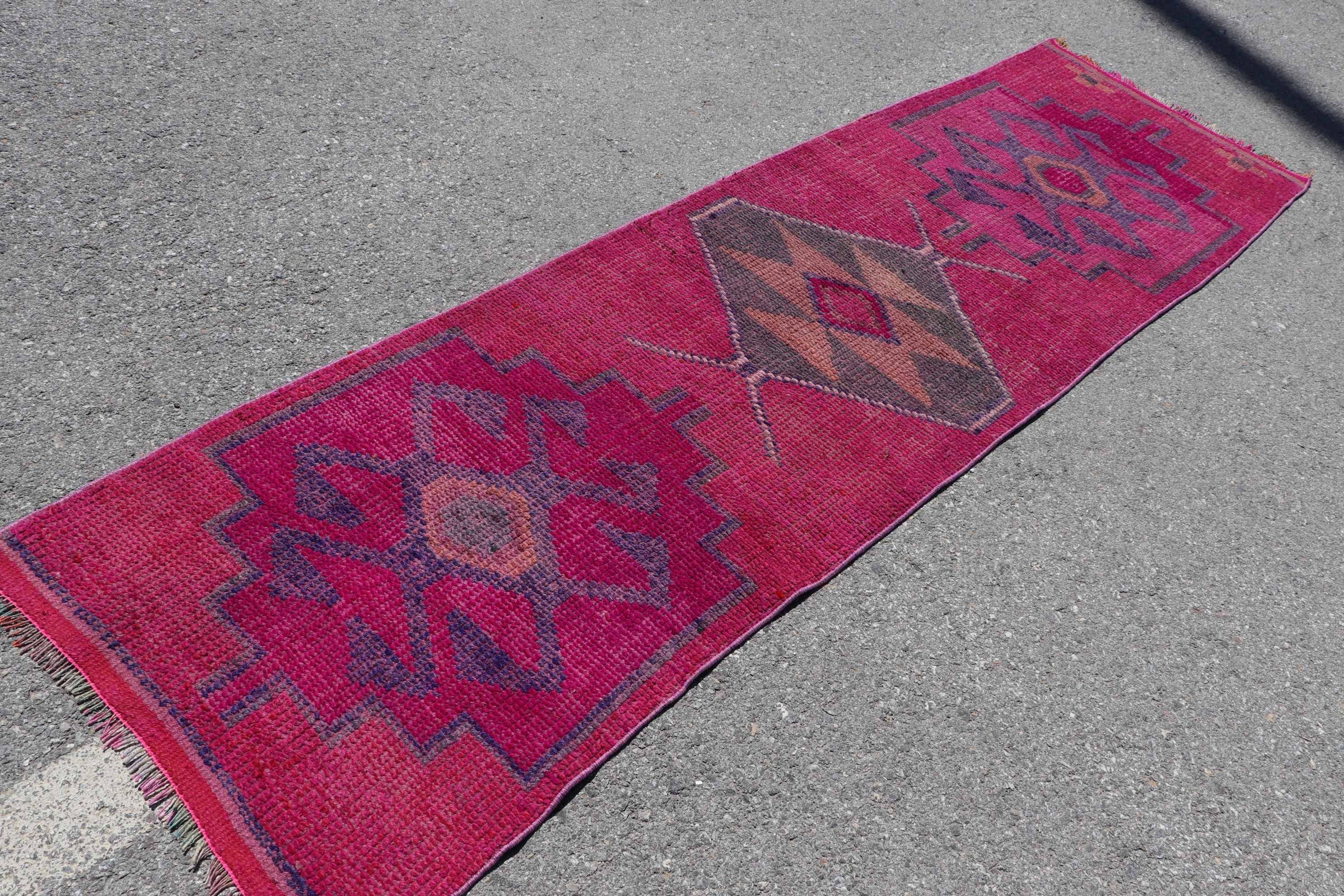 Moroccan Rug, Pink  2.6x8.9 ft Runner Rug, Bedroom Rug, Vintage Rug, Stair Rugs, Rugs for Kitchen, Turkish Rug, Hallway Rug