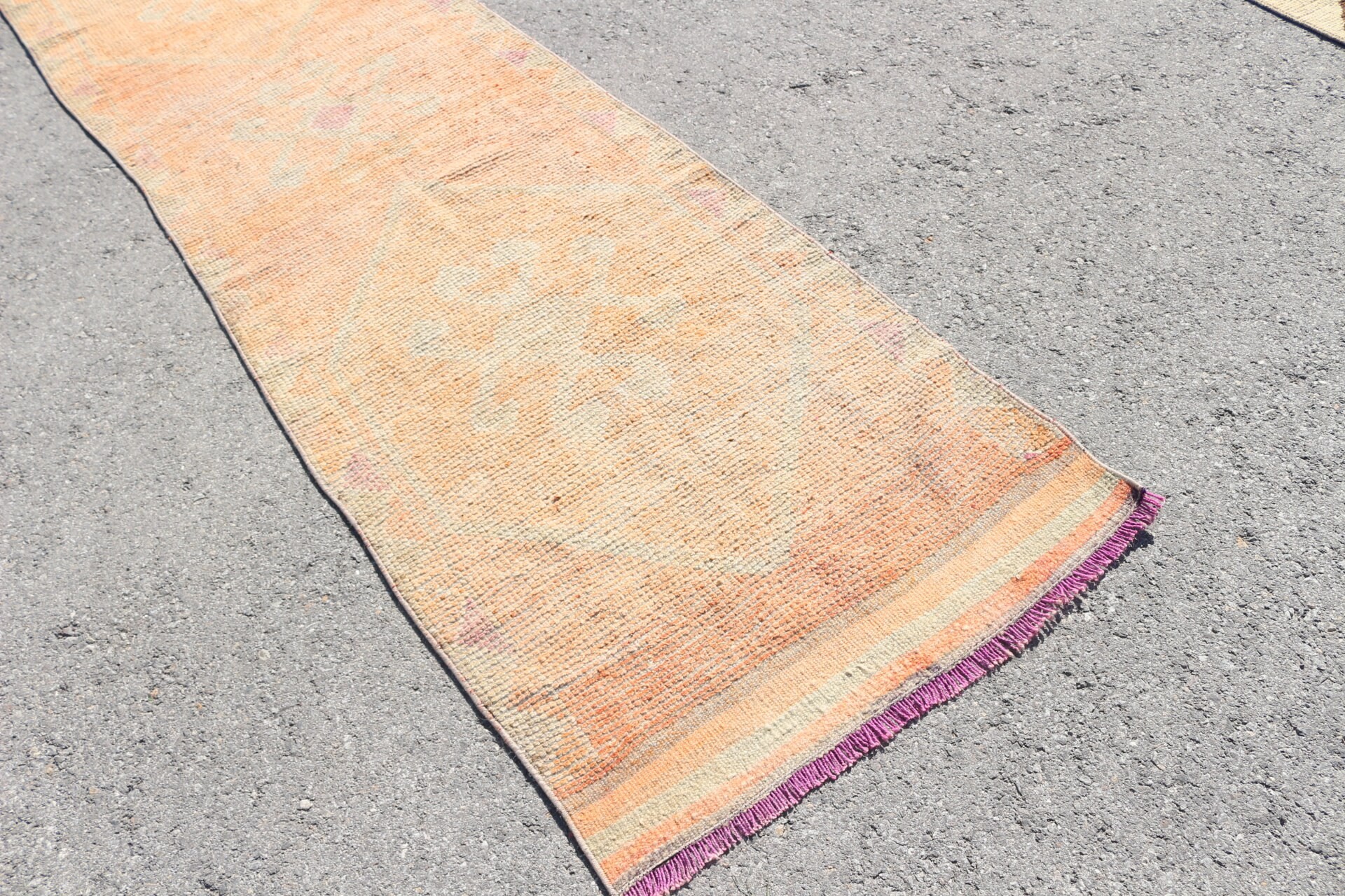 Pale Rug, Orange Kitchen Rug, Corridor Rug, Vintage Rug, 2.9x11 ft Runner Rugs, Anatolian Rug, Turkish Rug, Rugs for Corridor, Oriental Rug