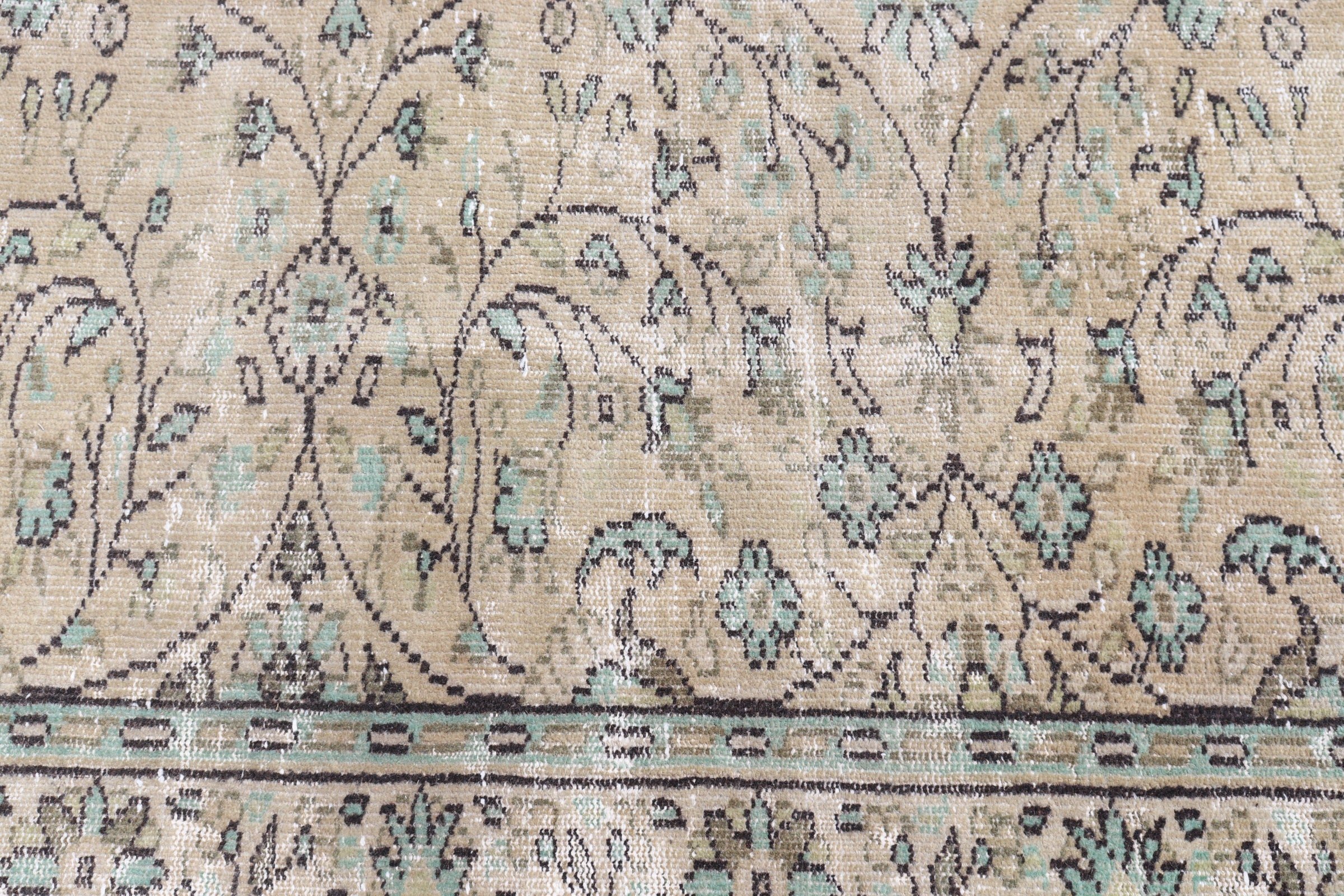 Organic Rug, Green Oushak Rug, 2.8x7.9 ft Runner Rug, Bedroom Rug, Anatolian Rugs, Turkish Rug, Vintage Rug, Hallway Rug, Corridor Rugs