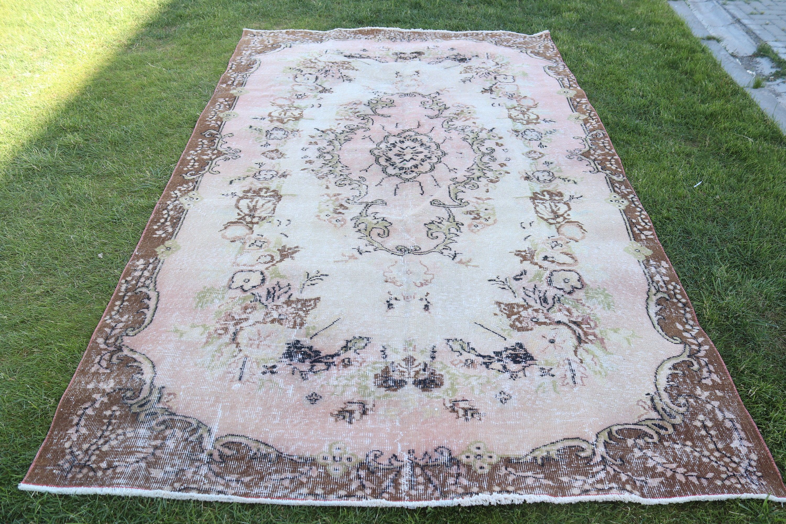 Bej Havalı Halı, Türk Halıları, Yemek Odası Halısı, 5,8x9,8 ft Büyük Halılar, Anadolu Halıları, Vintage Halı, Modern Halılar, Yer Halısı, Oturma Odası Halıları