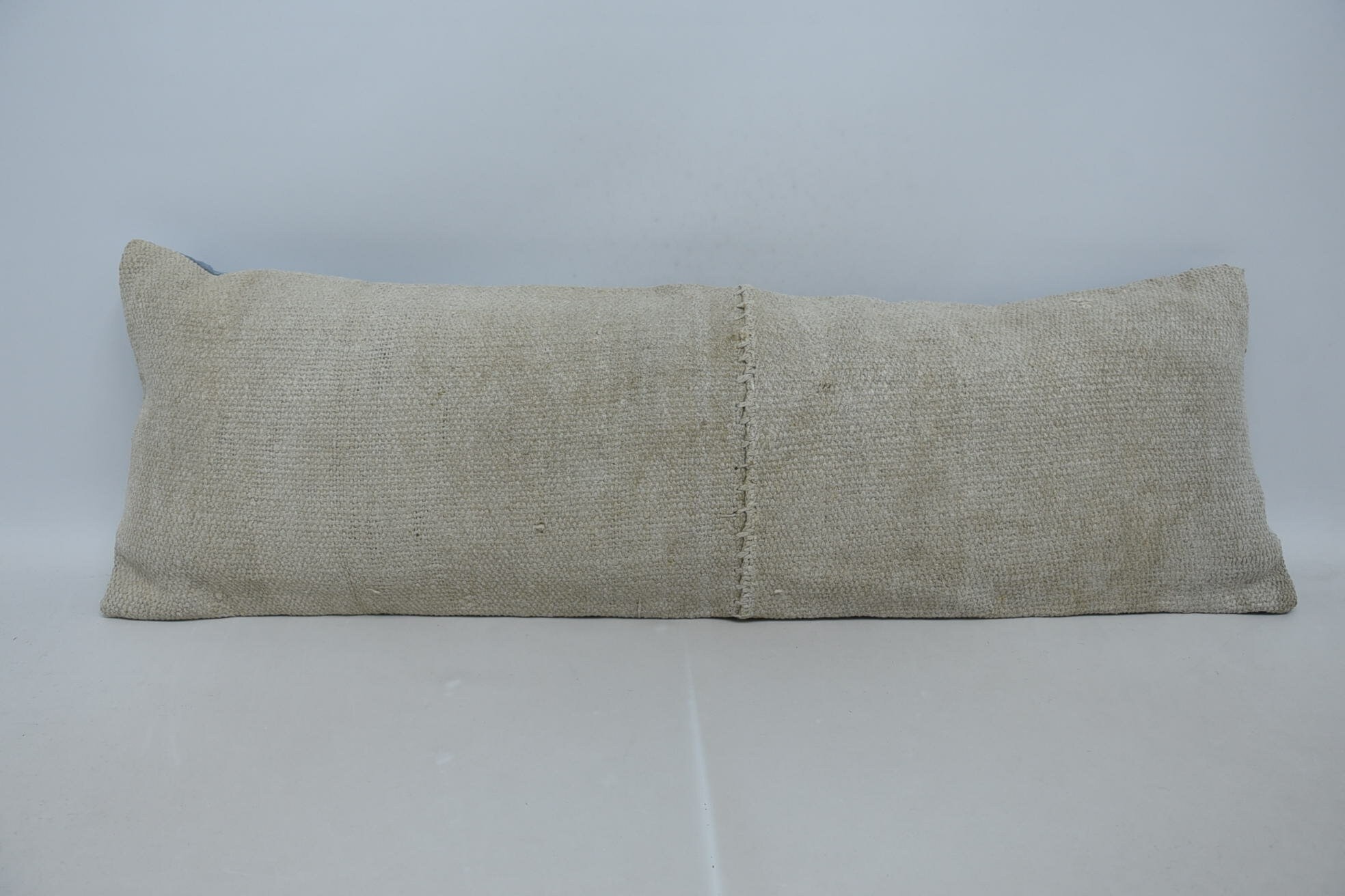 Cozy Throw Pillow, 16"x48" Beige Pillow Sham, Handmade Rug Seat Pillow Case, Turkish Pillow, Boho Pillow Sham Cover, Pillow for Couch