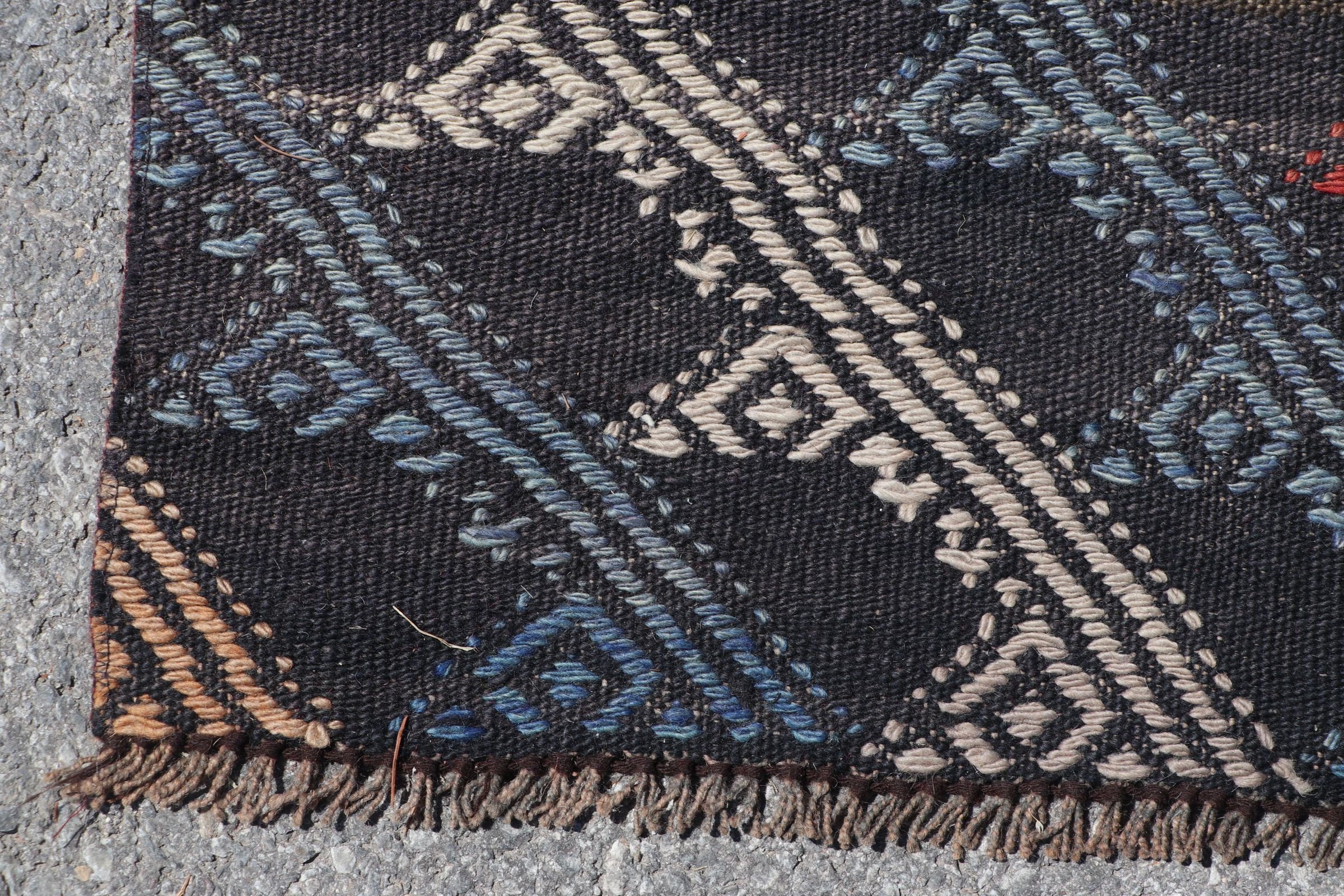 Yün Halı, Duvara Asılı Halı, Yatak Odası Halıları, Türk Halıları, Vintage Halı, Kilim, Siyah Ev Dekor Halıları, 2.7x2.7 ft Küçük Halı