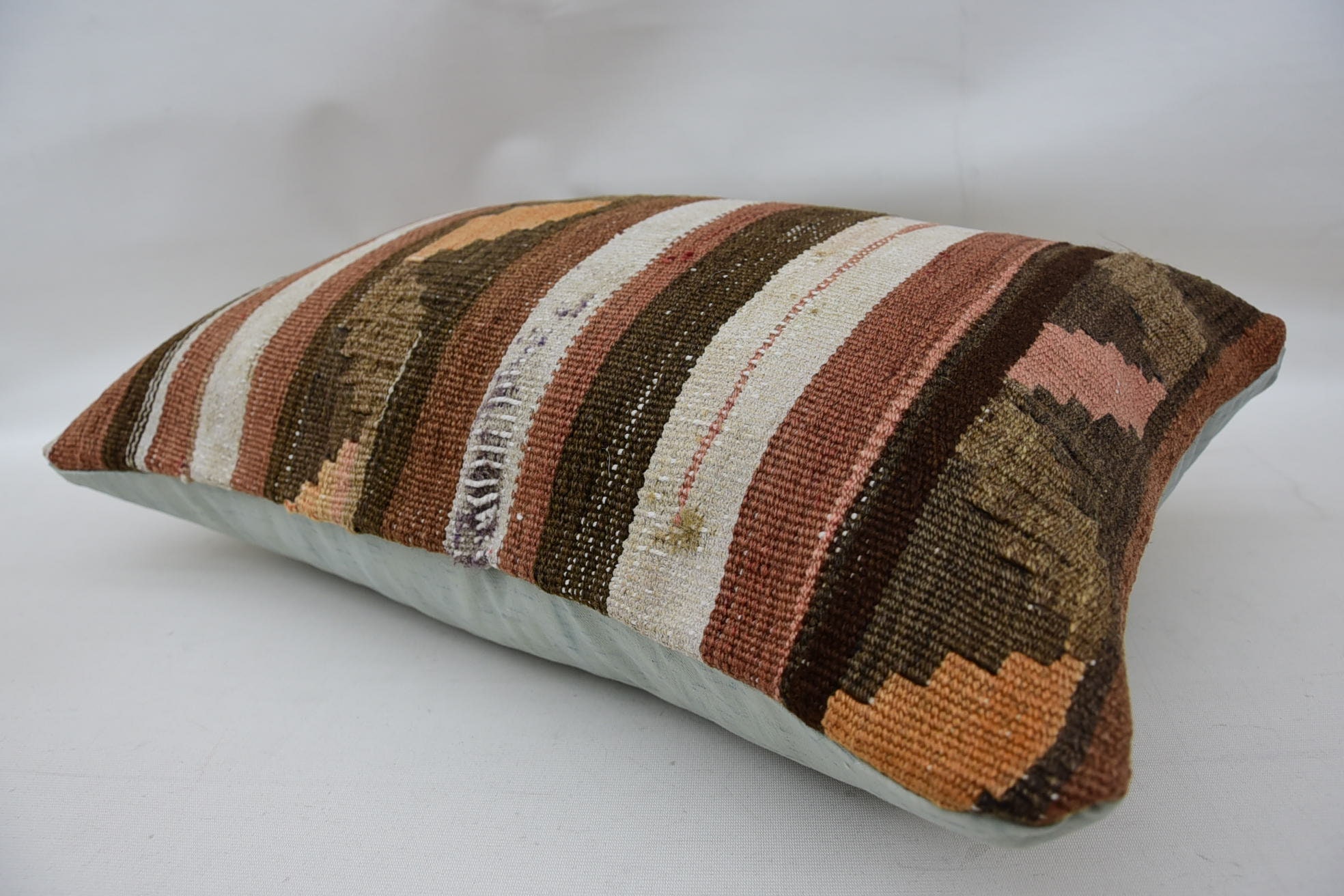 Gift Pillow, Antique Pillows, Kilim Cushion Sham, Couch Pillow, Vintage Kilim Pillow Cushion Case, 16"x24" Brown Pillow