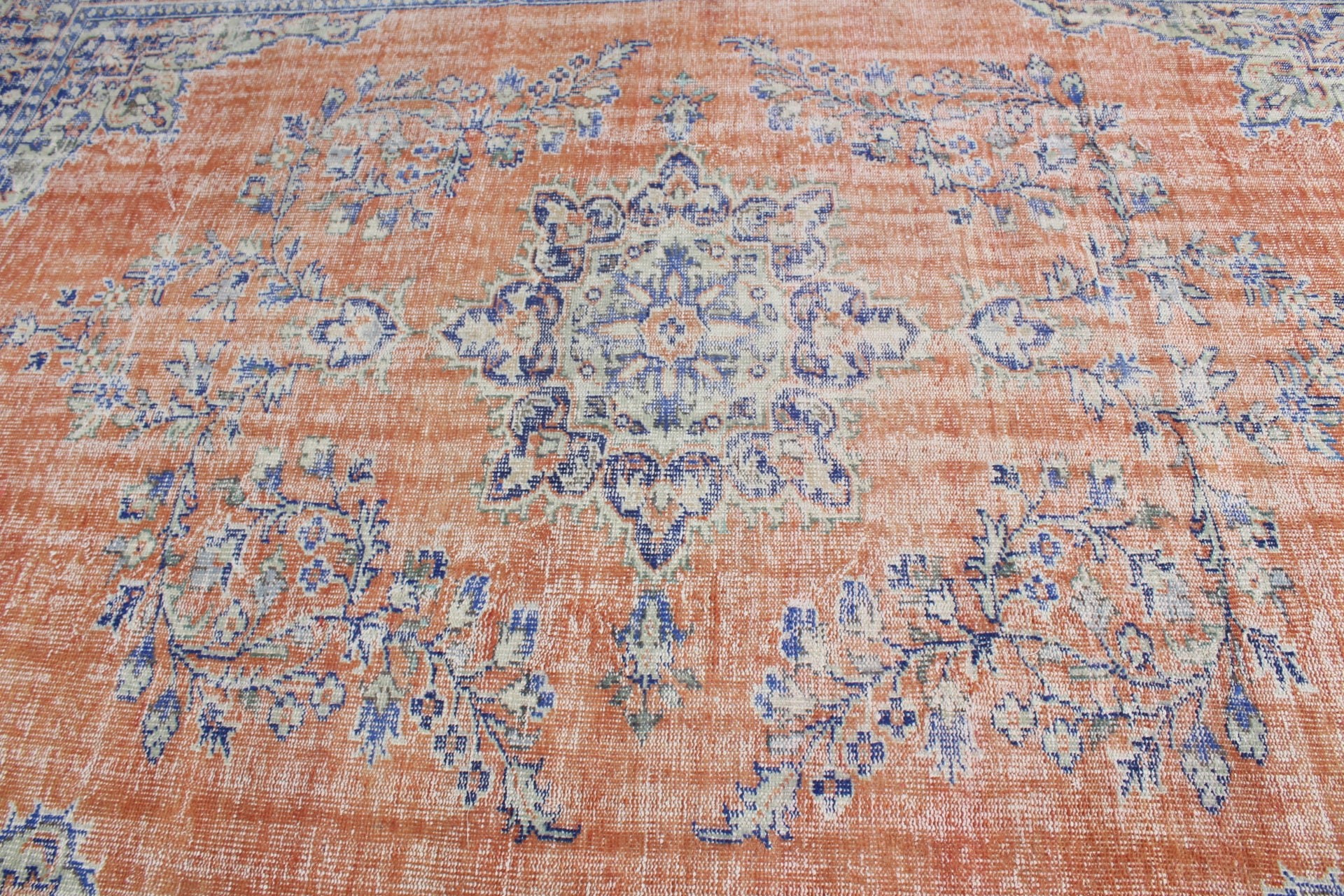 Yemek Odası Halısı, Fas Halısı, Kırmızı Oryantal Halı, Oushak Halısı, 7,4x10,2 ft Büyük Boy Halı, Salon Halısı, Türk Halısı, Eski Halılar, Vintage Halılar