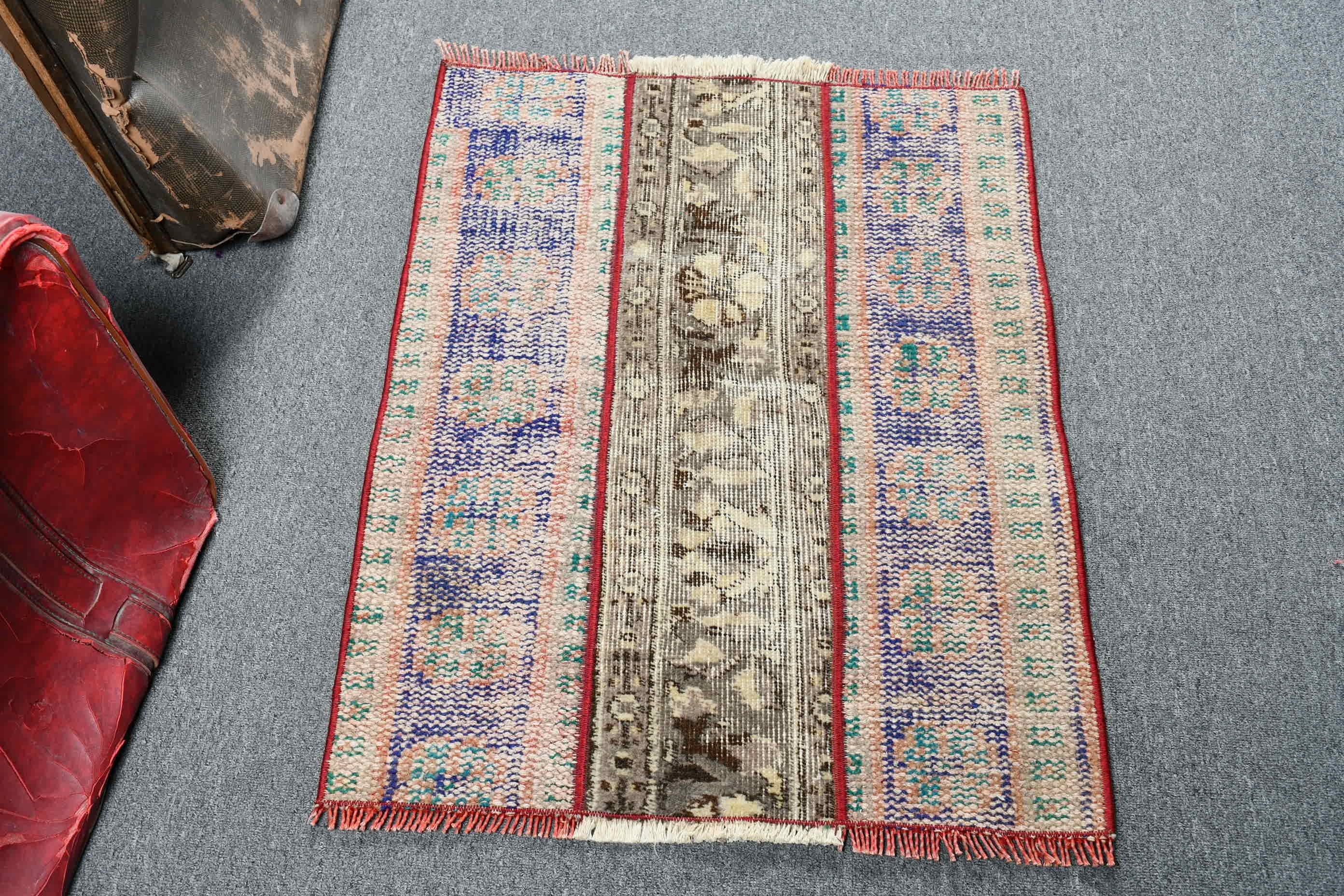 Bedroom Rug, Eclectic Rugs, Blue  2.1x2.8 ft Small Rug, Door Mat Rug, Moroccan Rugs, Turkish Rug, Vintage Rug, Antique Rugs