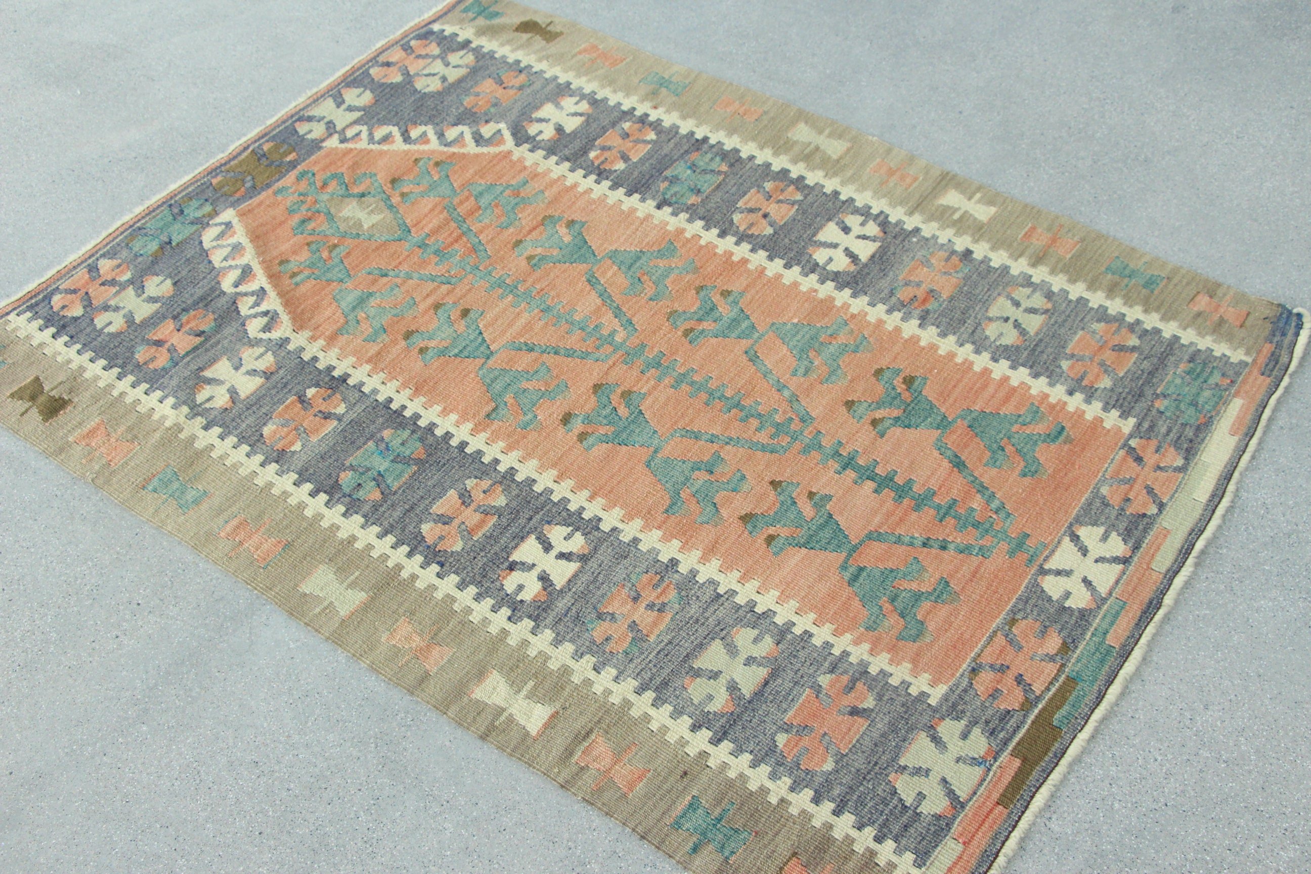 Vintage Rugs, Door Mat Rug, Oushak Rugs, Home Decor Rug, Rugs for Bath, Beige Cool Rugs, Kitchen Rugs, Turkish Rug, 3x3.9 ft Small Rugs