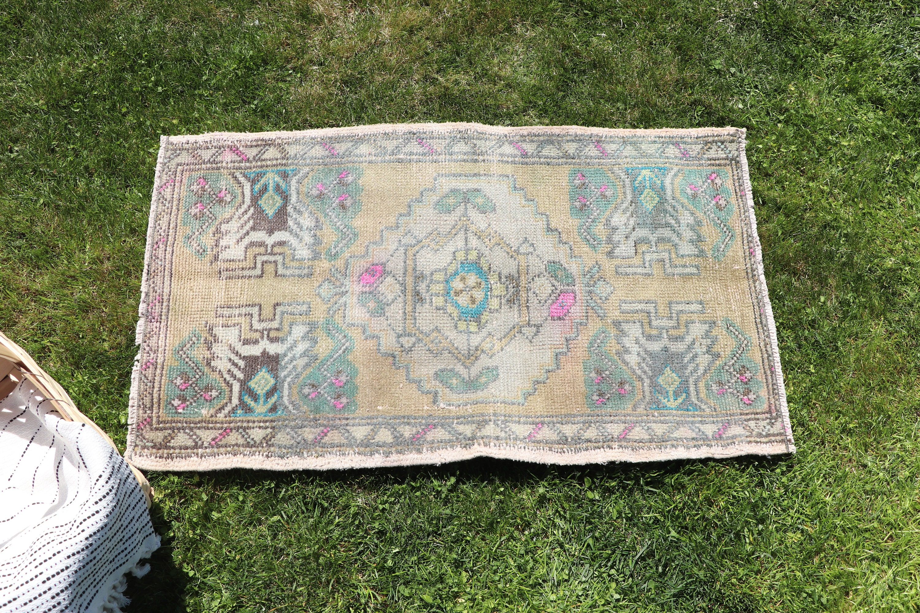 1.6x2.7 ft Small Rug, Vintage Rug, Turkish Rugs, Orange Floor Rug, Office Rugs, Kitchen Rugs, Modern Rug, Small Vintage Rugs