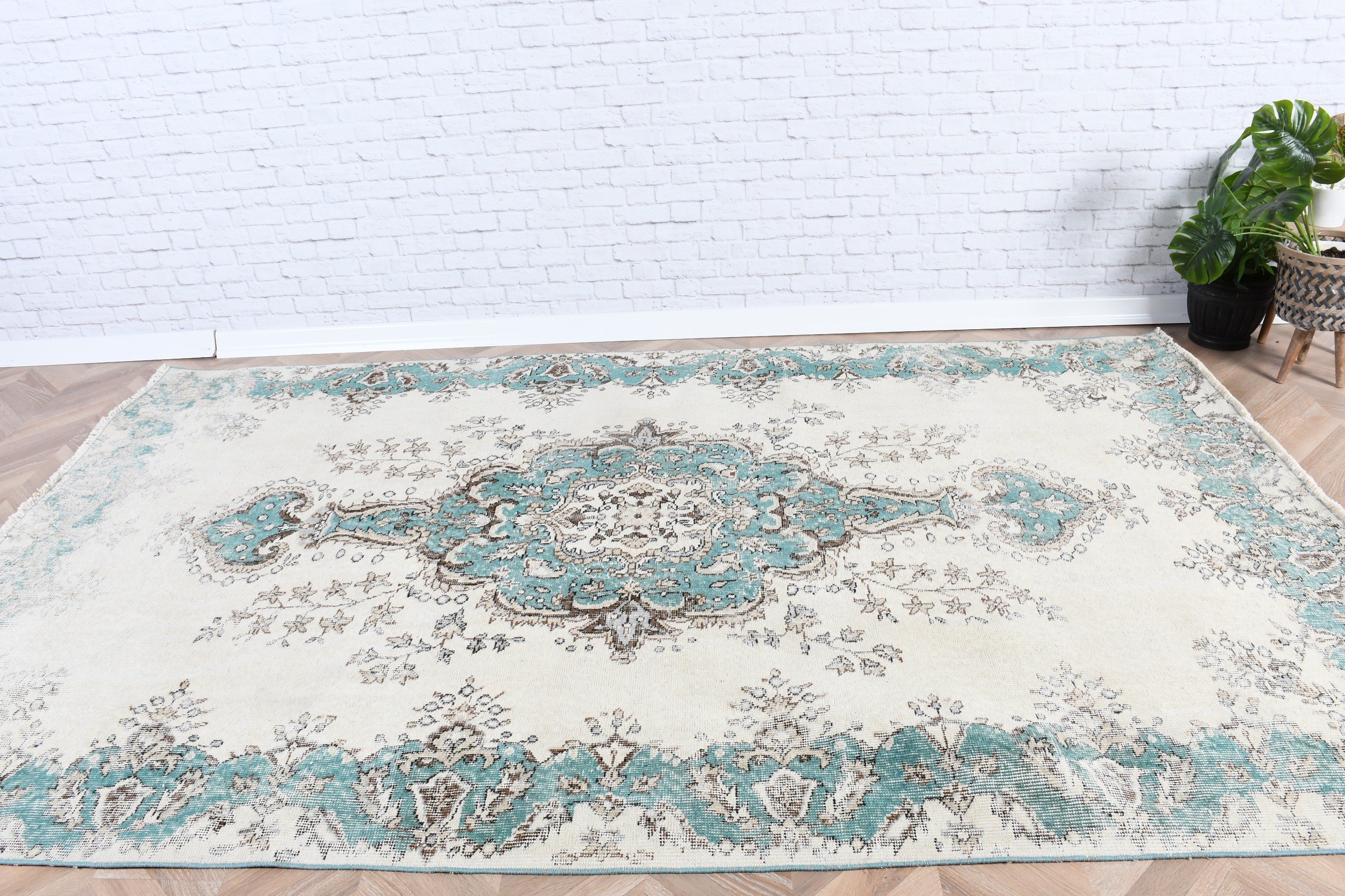 Flatweave Rug, Large Boho Rug, Turkish Rugs, 5.5x8.9 ft Large Rug, Oriental Rug, Large Oushak Rug, Vintage Rug, Beige Moroccan Rug