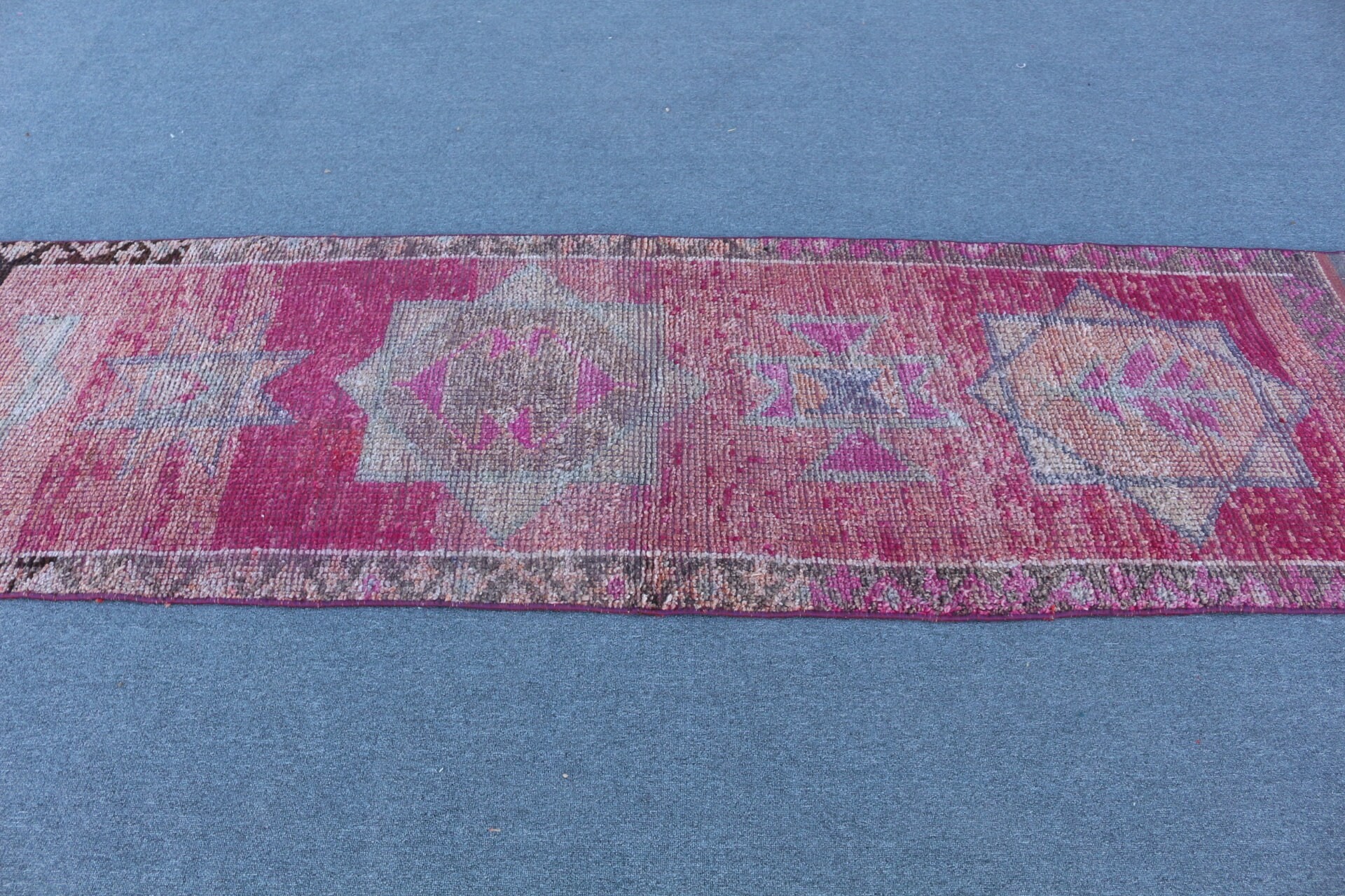 Rugs for Corridor, Vintage Rug, Bedroom Rug, Corridor Rug, 2.7x9.6 ft Runner Rug, Pink Floor Rug, Hallway Rug, Turkish Rugs