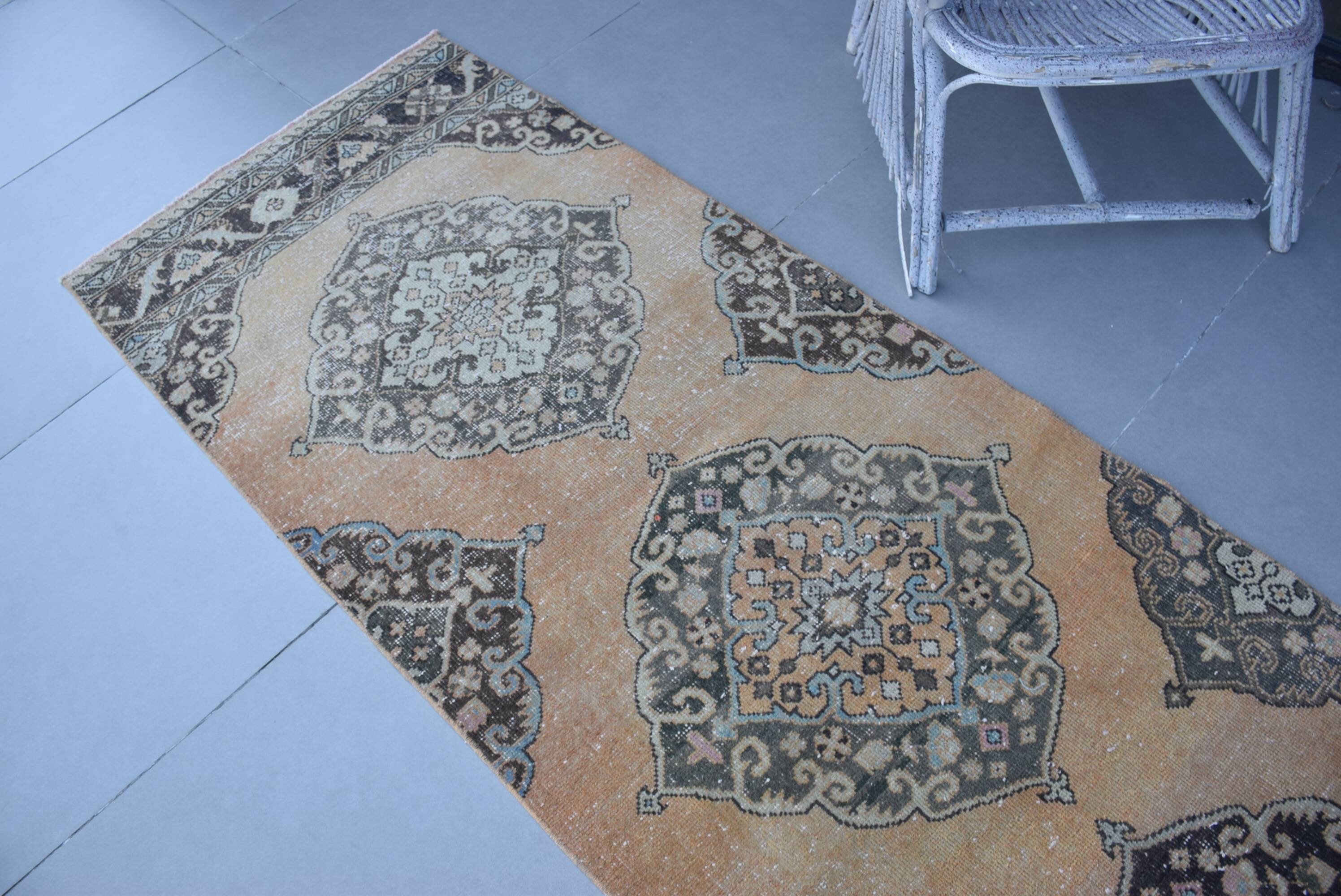 Oriental Rug Runner Rugs, Vintage Rug, Rugs for Runner, Moroccan Rug, Beige Kitchen Rug, Kitchen Rug, Turkish Rug, 2.8x13.2 ft Runner Rugs