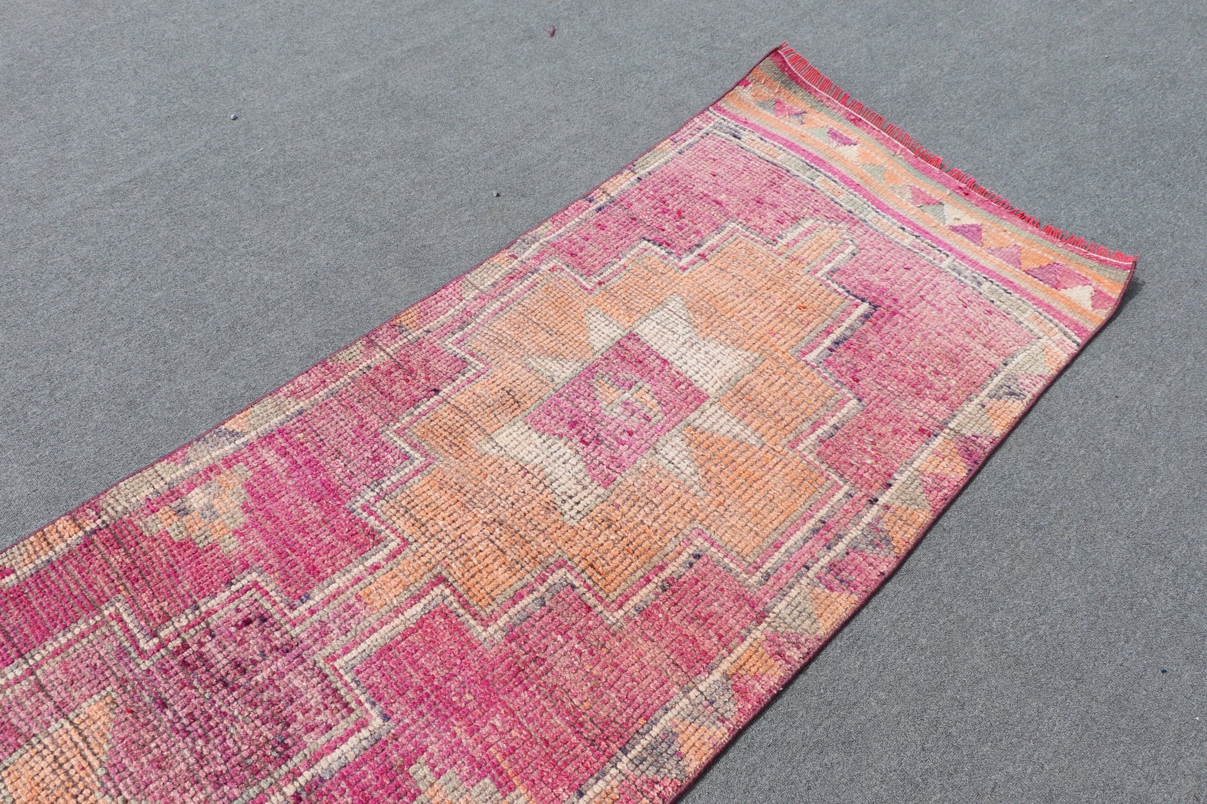 Vintage Rug, Home Decor Rug, Moroccan Rug, 2.9x10.8 ft Runner Rug, Corridor Rugs, Hallway Rug, Office Rugs, Turkish Rug, Pink Moroccan Rug