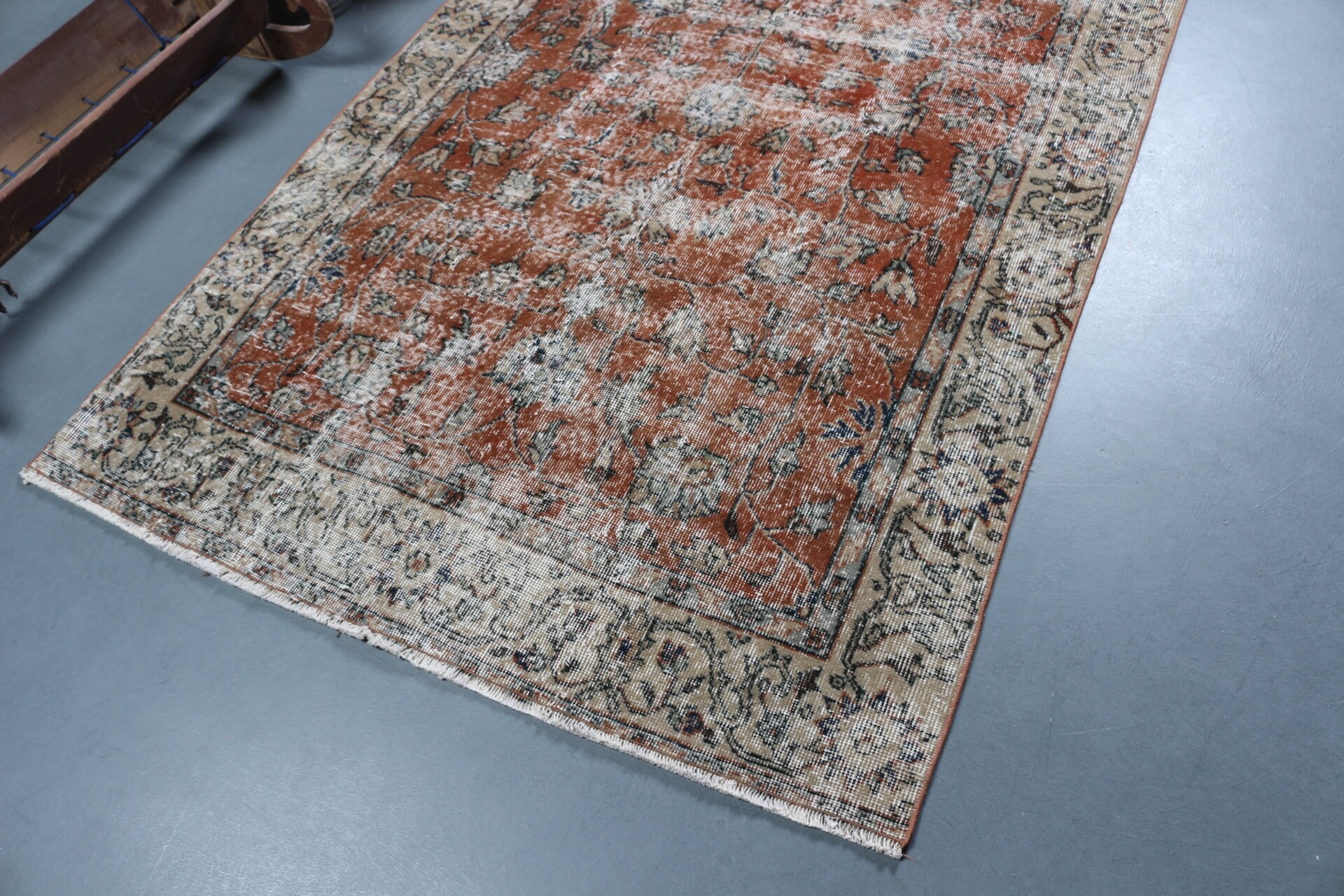 Türk Halısı, 4.5x8.8 ft Alan Halısı, Ev Dekorasyonu Halıları, Kırmızı Yatak Odası Halısı, Zemin Halıları, İç Mekan Halısı, Vintage Halılar, Mutfak Halıları