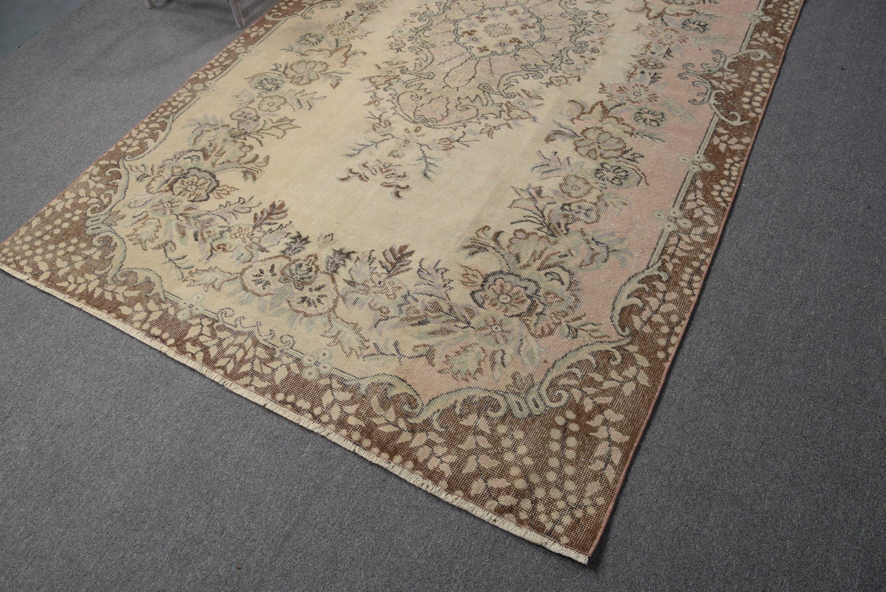 Living Room Rug, Tribal Rug, Rugs for Salon, Vintage Rug, Turkish Rug, 5.6x9.3 ft Large Rugs, Beige Bedroom Rug, Cool Rug