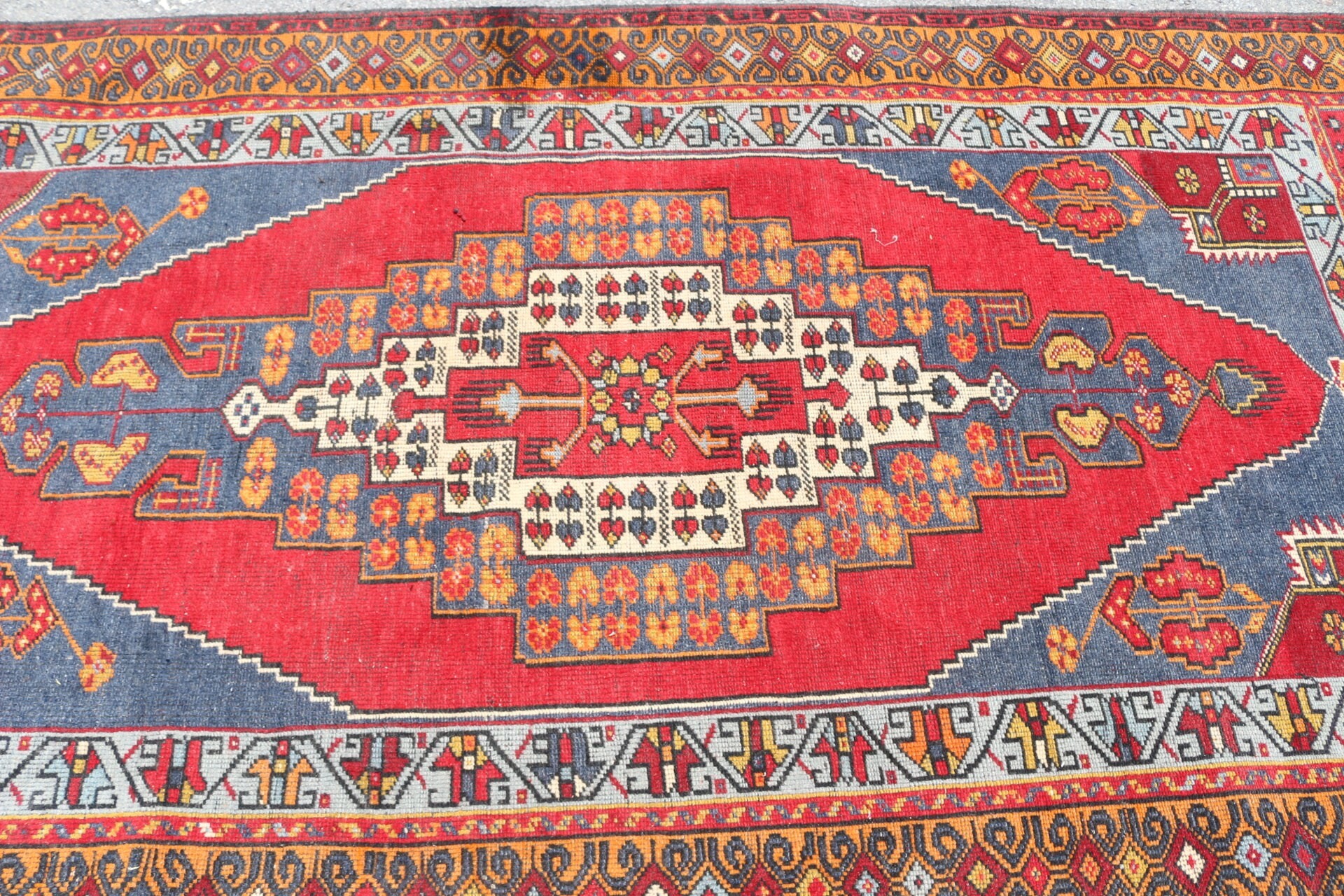 Red Cool Rug, Vintage Rug, Oriental Rugs, Bedroom Rug, 4.8x9.3 ft Large Rug, Large Wool Rug Rugs, Dining Room Rugs, Wool Rug, Turkish Rugs