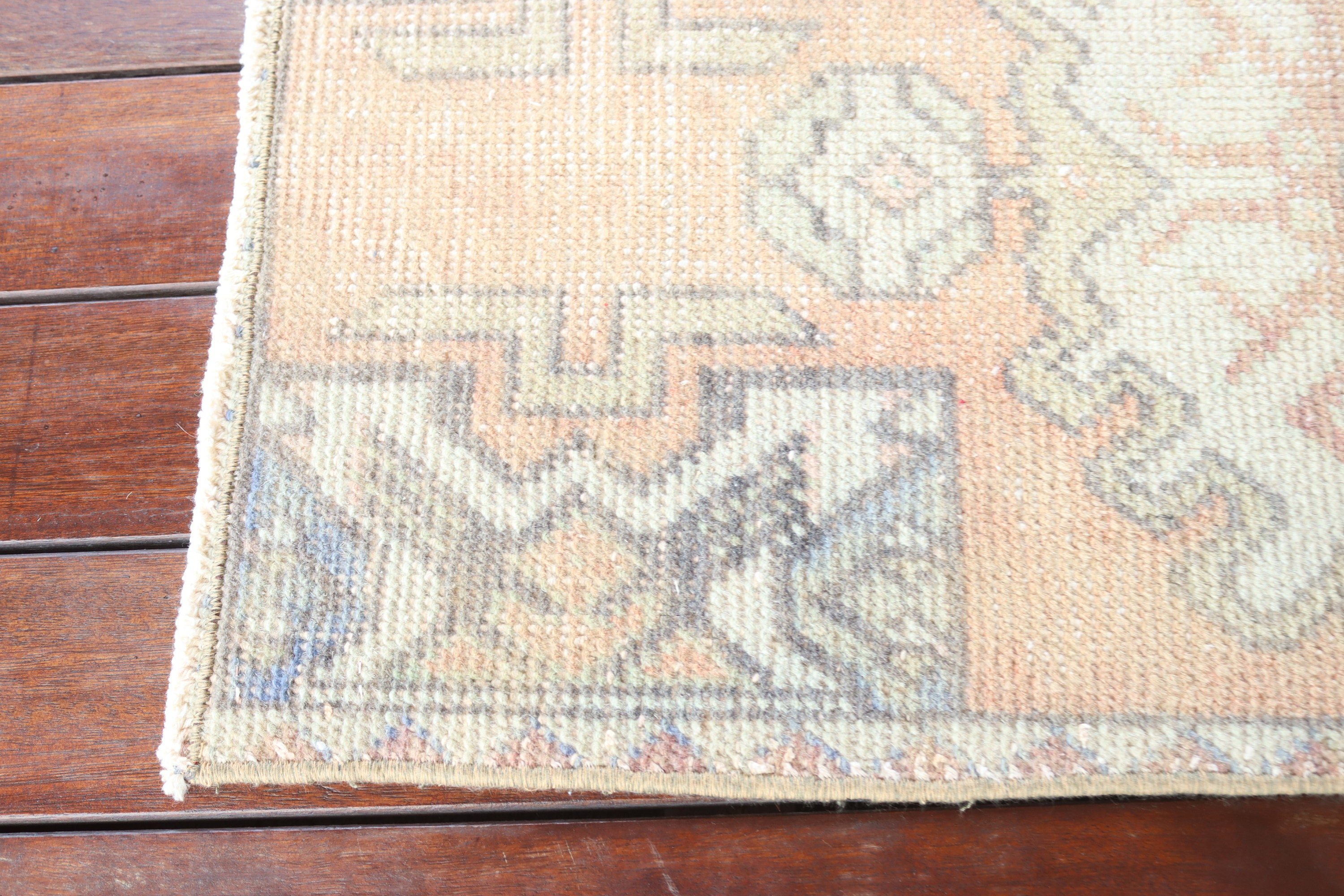 Turkish Rugs, Small Area Rugs, Anatolian Rugs, Brown Statement Rugs, 1.4x2.9 ft Small Rugs, Vintage Rugs, Bathroom Rug, Neutral Rug