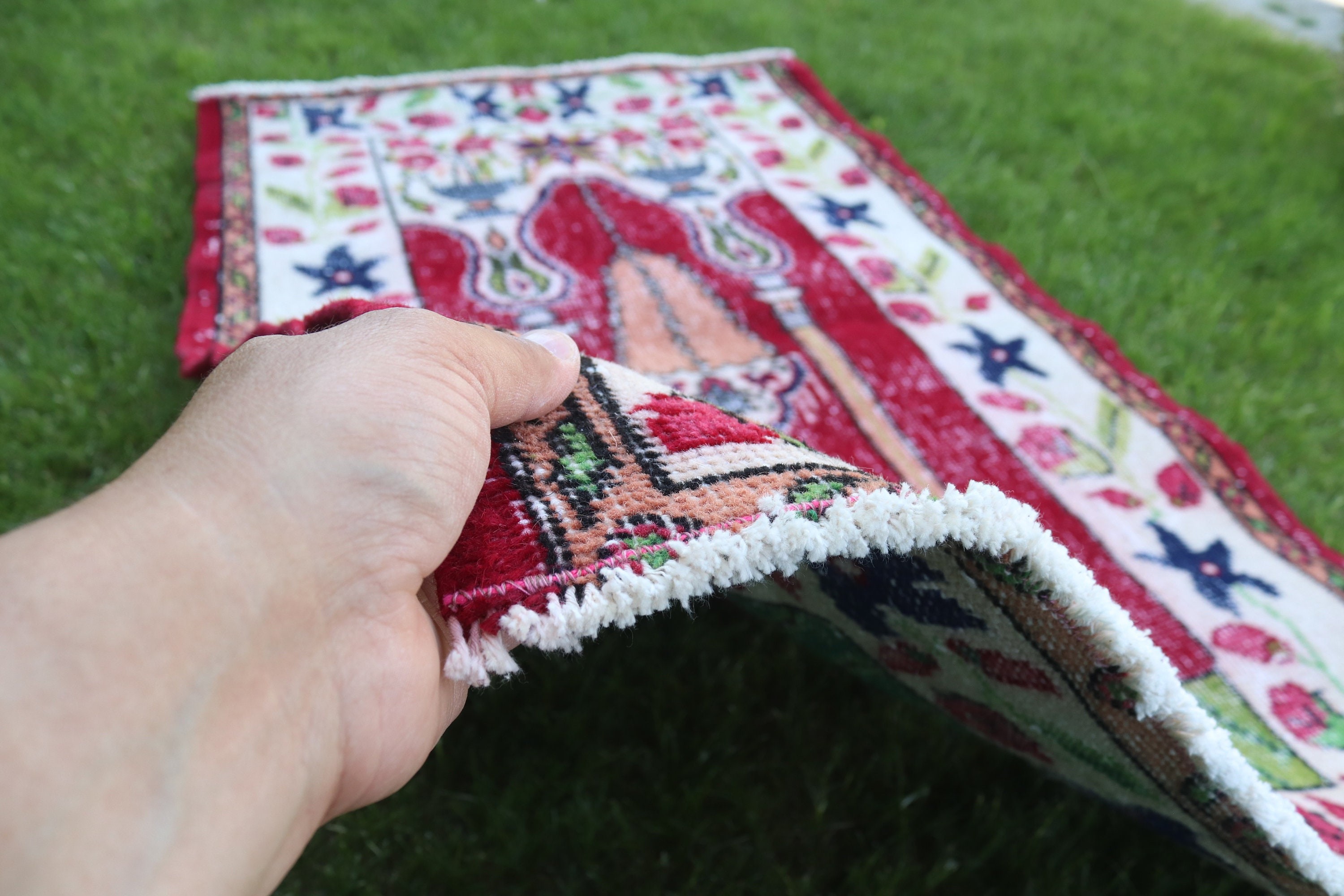 Rugs for Bathroom, Turkish Rug, 2.5x4 ft Small Rug, Moroccan Rug, Red Wool Rugs, Wall Hanging Rugs, Oushak Rugs, Car Mat Rug, Vintage Rug