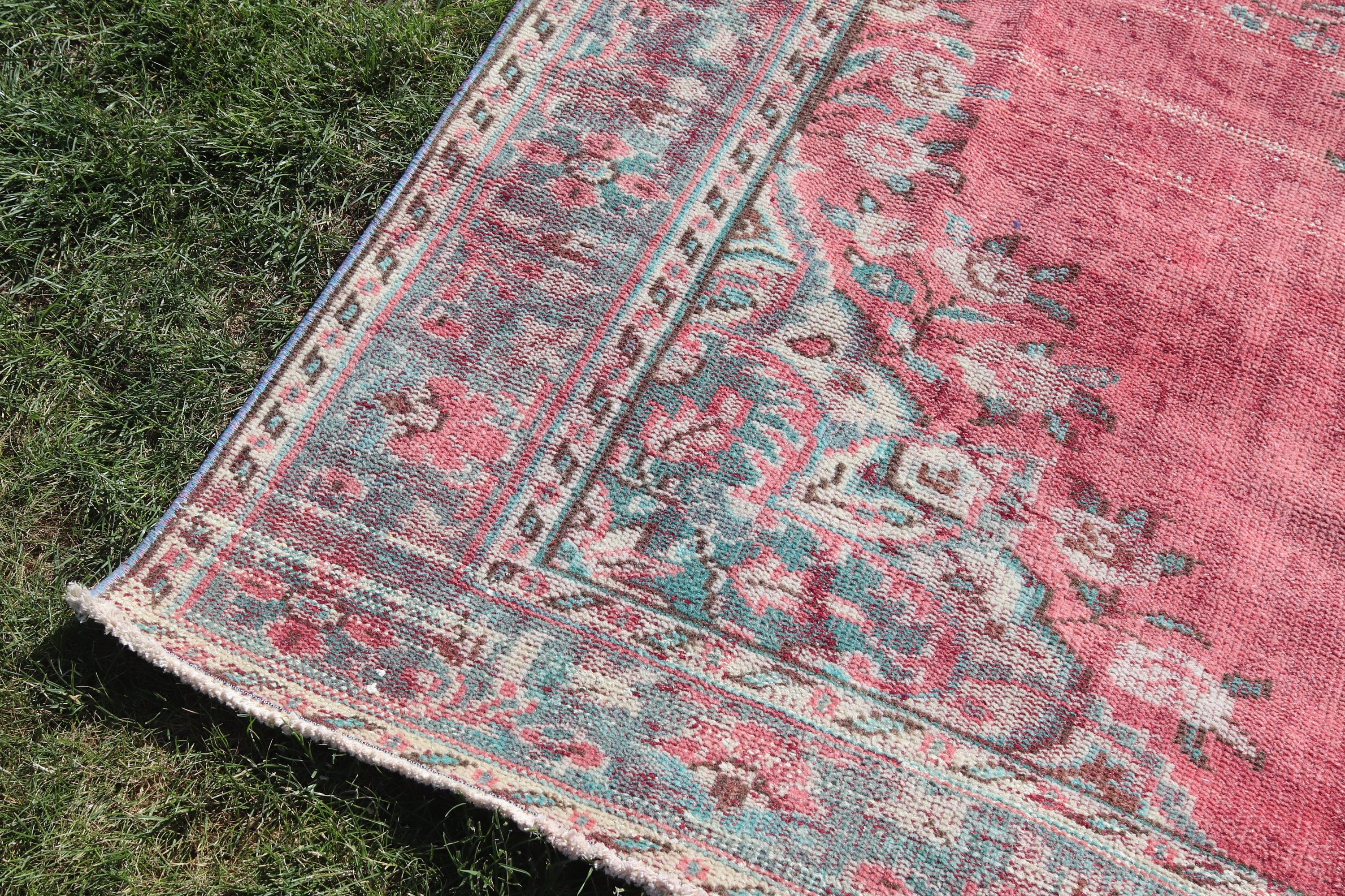 Large Oushak Rug, Vintage Rug, Living Room Rug, Rugs for Salon, Turkish Rug, Wool Rugs, 5.9x9.6 ft Large Rugs, Boho Rugs, Pink Boho Rugs