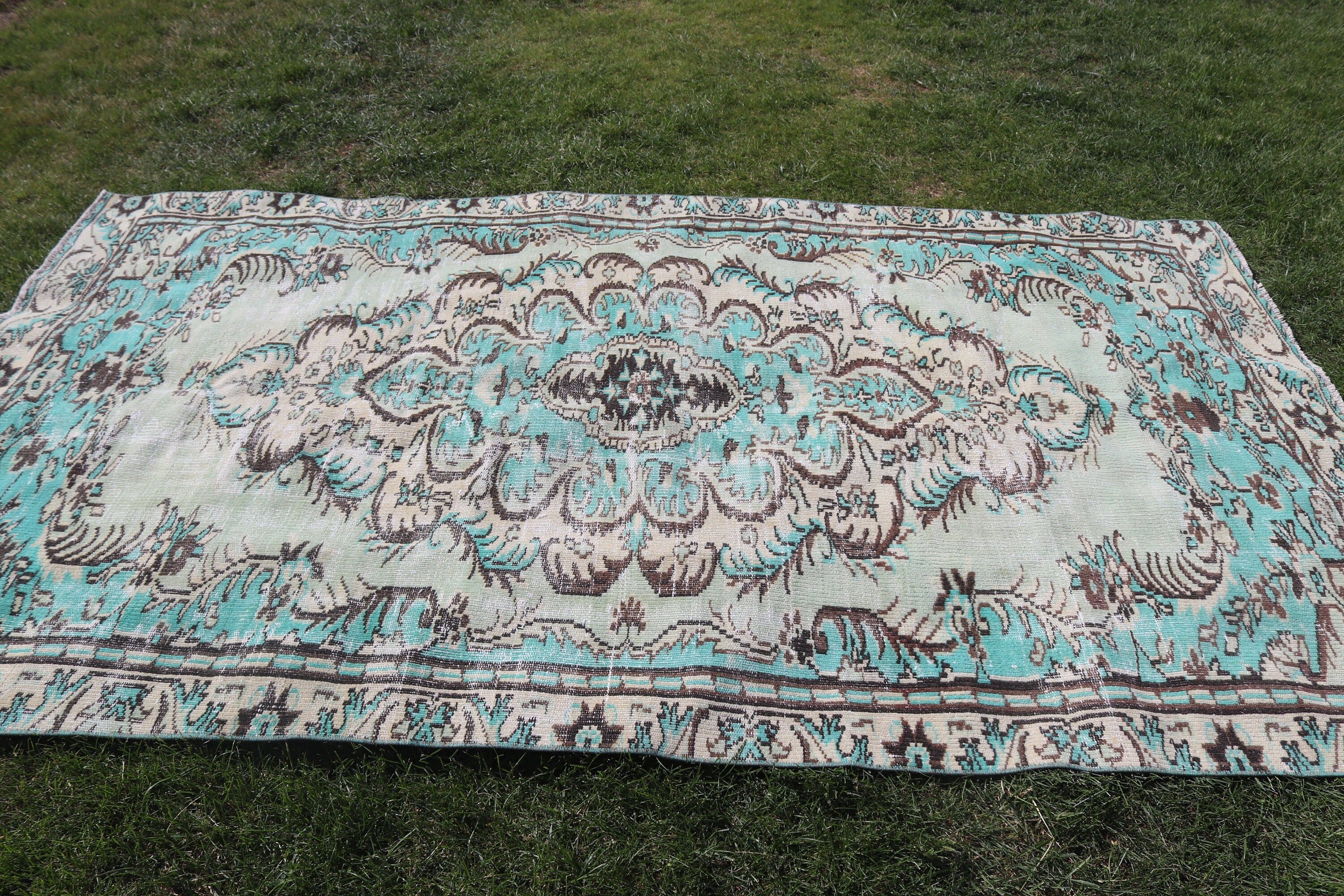 Büyük Vintage Halılar, Vintage Halılar, Yatak Odası Halıları, Türk Halısı, Kahverengi Oushak Halısı, Oturma Odası Halıları, Geometrik Halılar, 5,4x9,1 ft Büyük Halılar