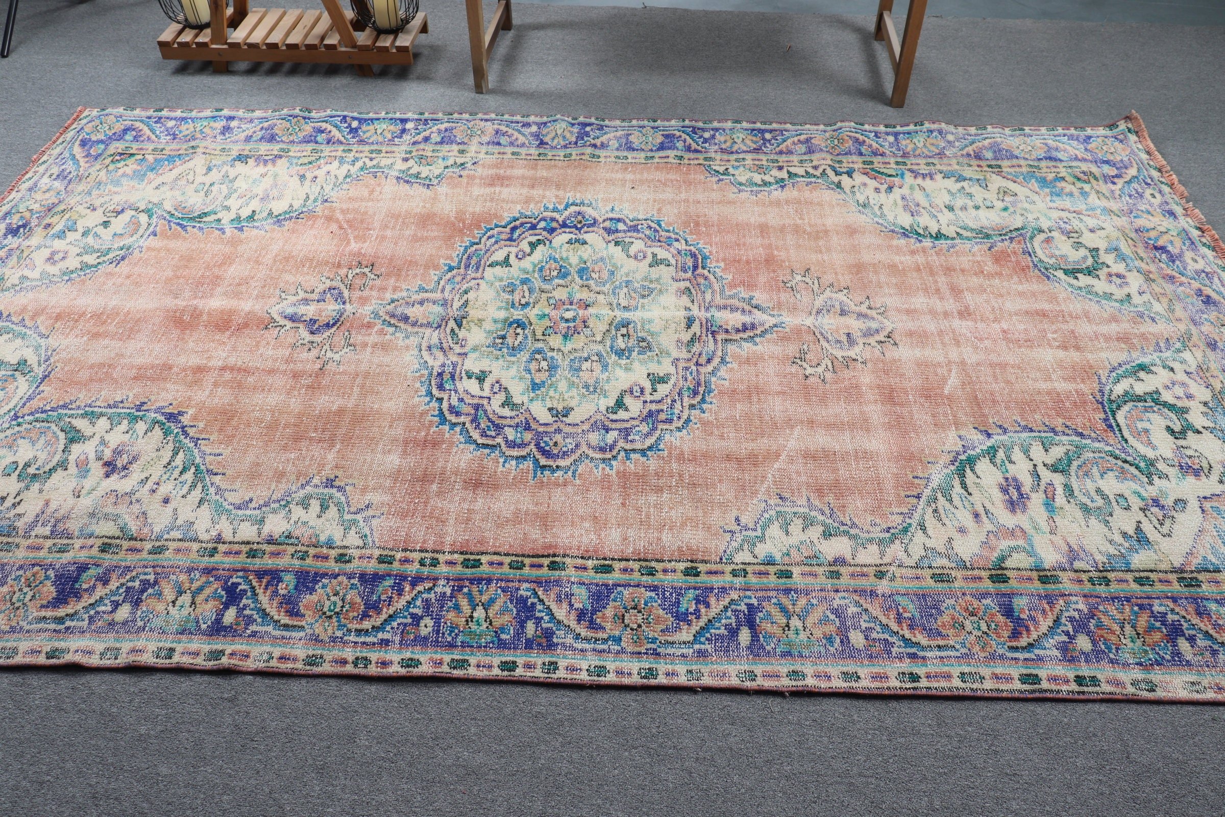 Living Room Rug, Vintage Rug, Rugs for Dining Room, Red  5.8x9.7 ft Large Rug, Turkish Rug, Bedroom Rugs