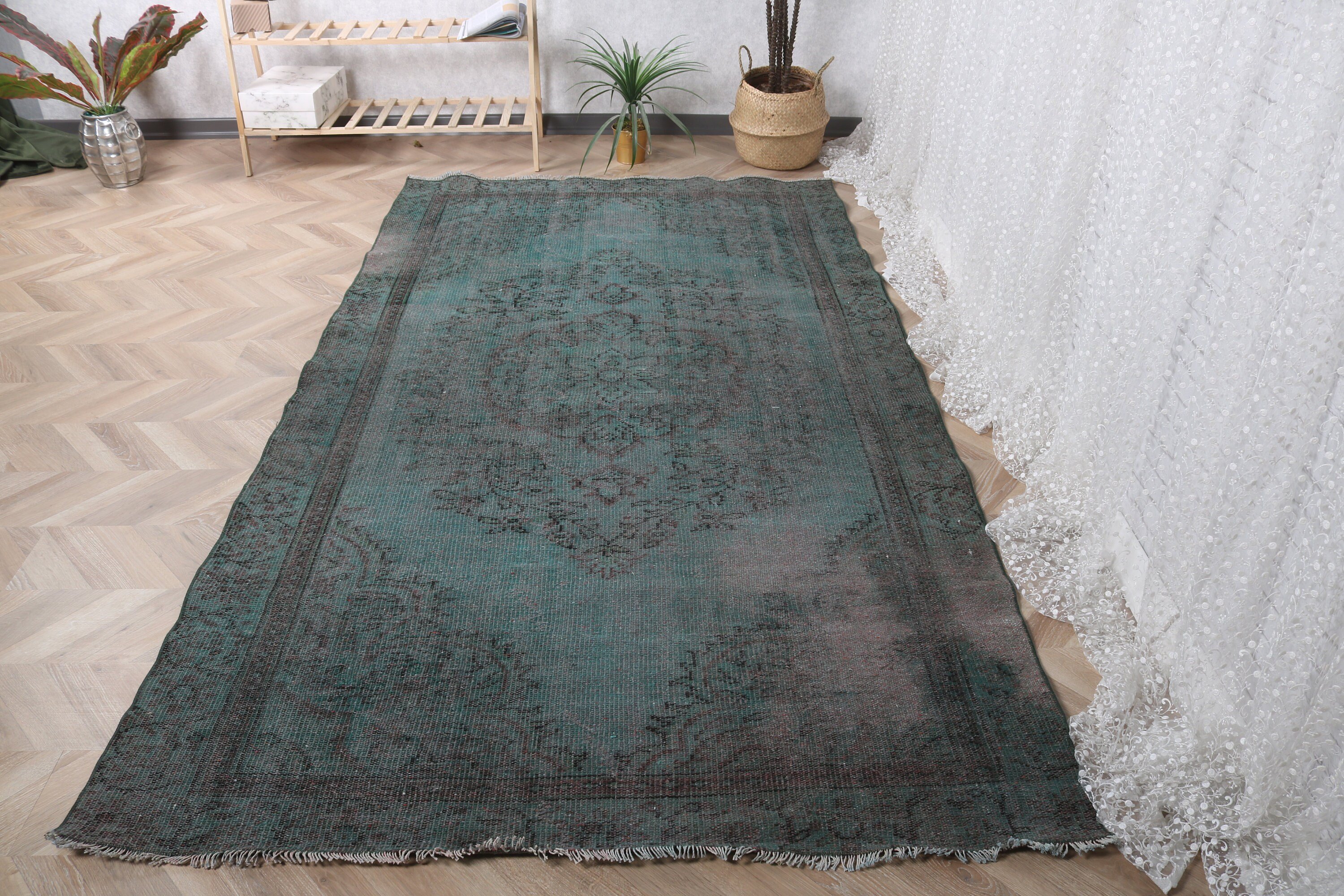 Yeşil Oryantal Halılar, Boho Halılar, Vintage Halılar, Salon Halısı, Geleneksel Halılar, 4,8x8,7 ft Büyük Halılar, Açıklama Halısı, Yatak Odası Halıları, Türk Halısı