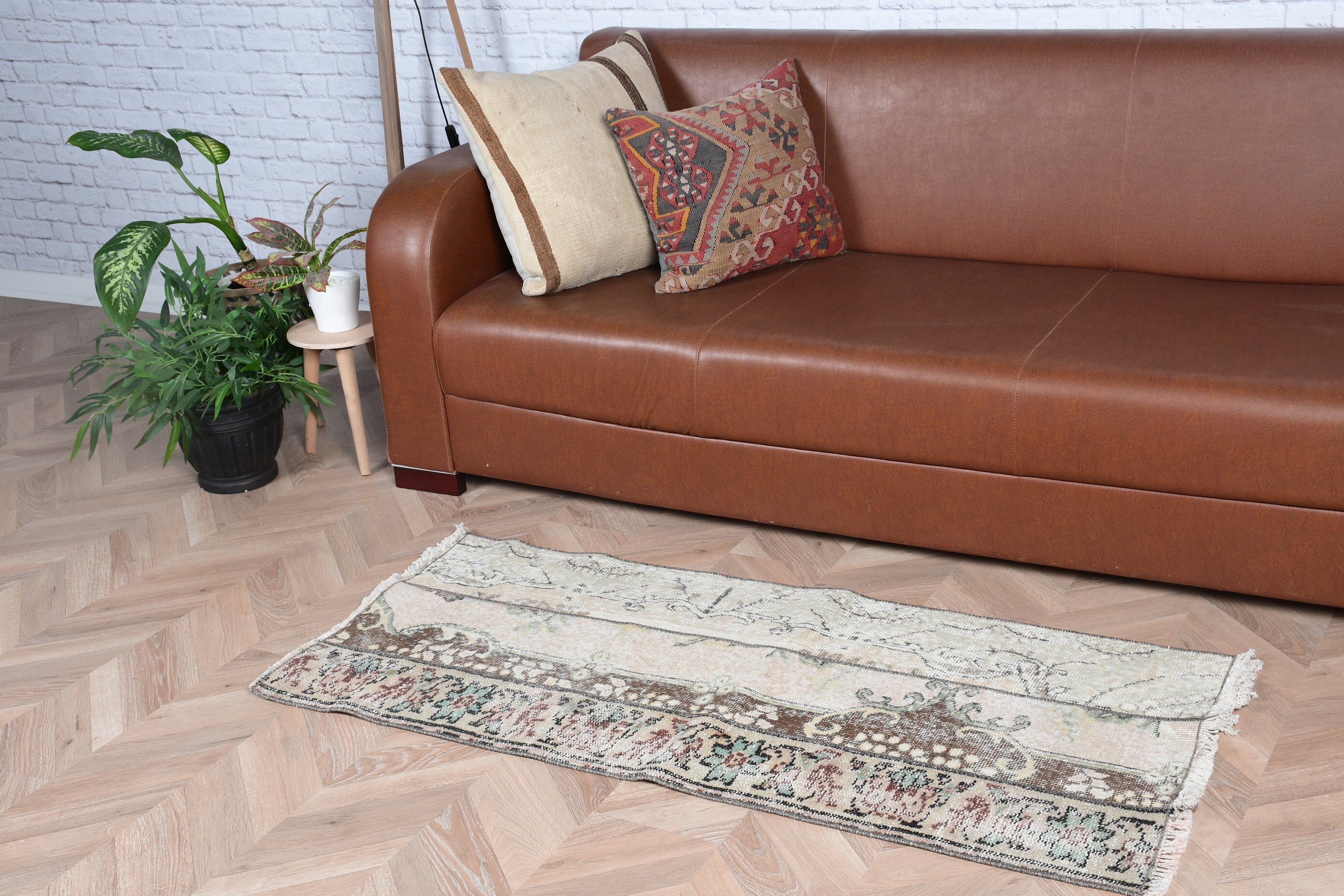 Home Decor Rugs, Beige Kitchen Rug, Bath Rug, Car Mat Rug, Moroccan Rugs, Turkish Rug, Rugs for Bedroom, Vintage Rug, 2x4.4 ft Small Rugs