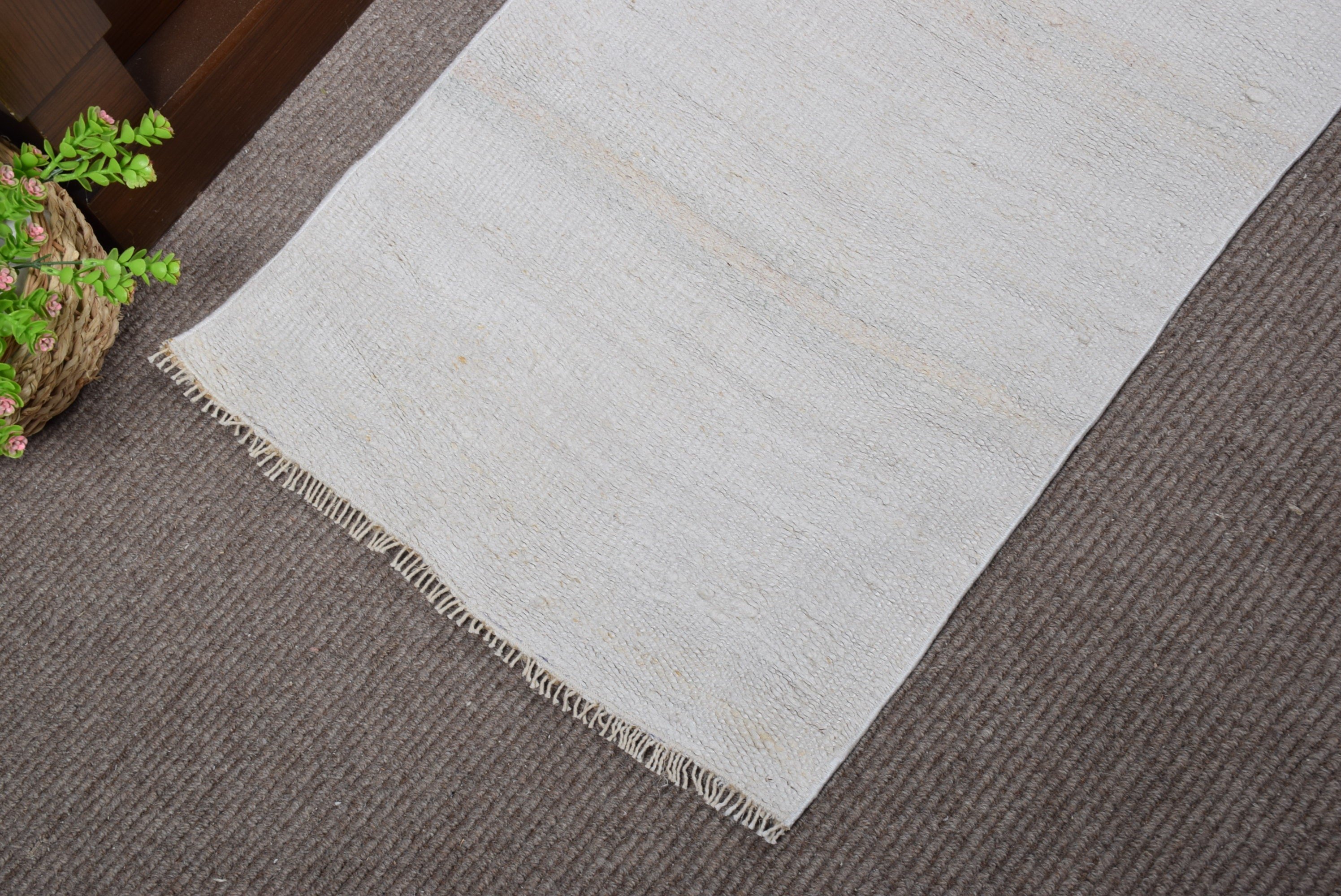 Flatweave Rug, Wall Hanging Rug, Wool Rug, Vintage Rugs, 1.8x3.6 ft Small Rugs, Turkish Rug, Entry Rug, Anatolian Rug, Beige Home Decor Rug