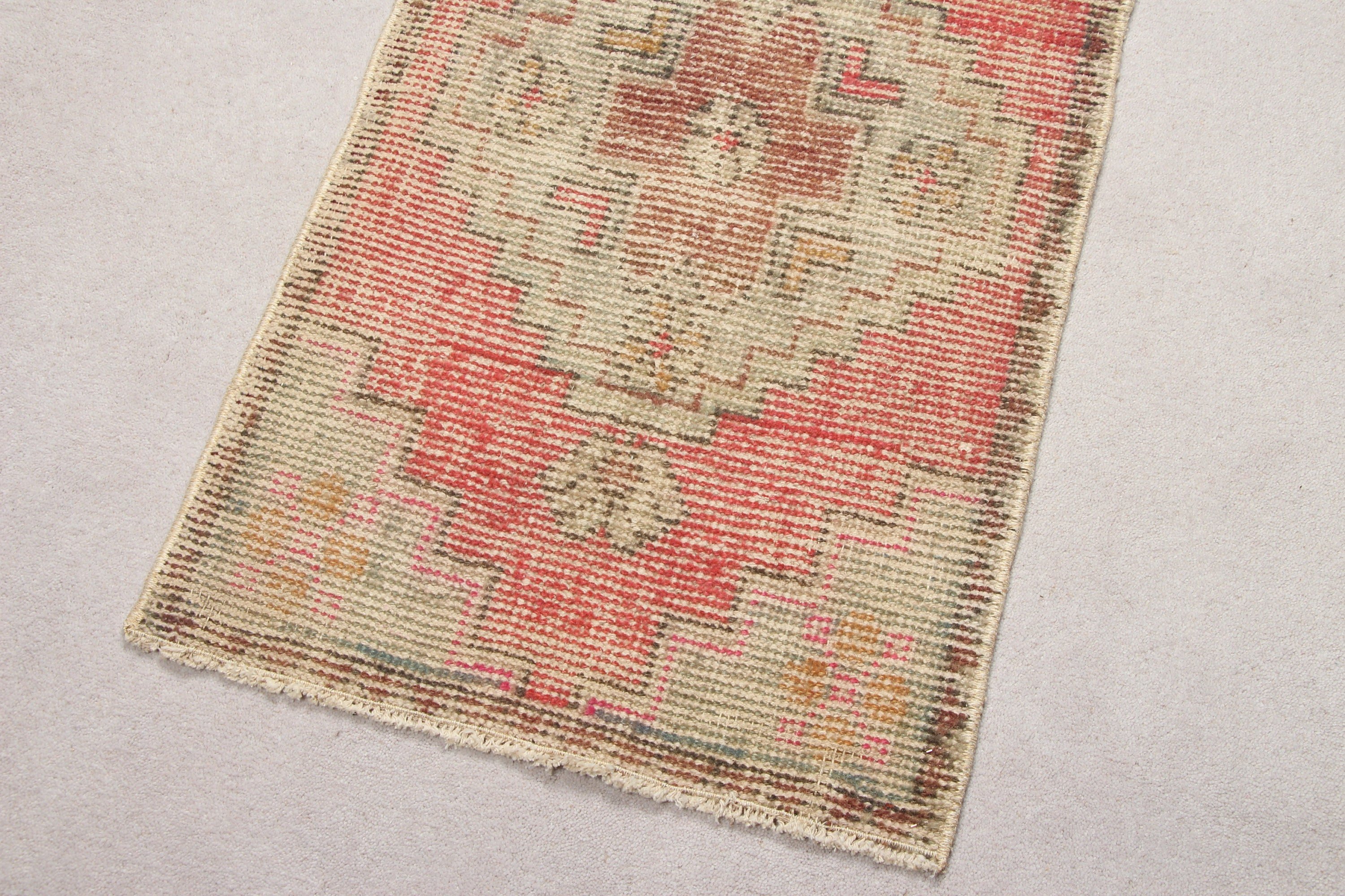 Oriental Rugs, 1.6x3 ft Small Rugs, Vintage Rug, Turkish Rug, Oushak Rug, Rugs for Bedroom, Door Mat Rugs, Bedroom Rug, Red Kitchen Rug