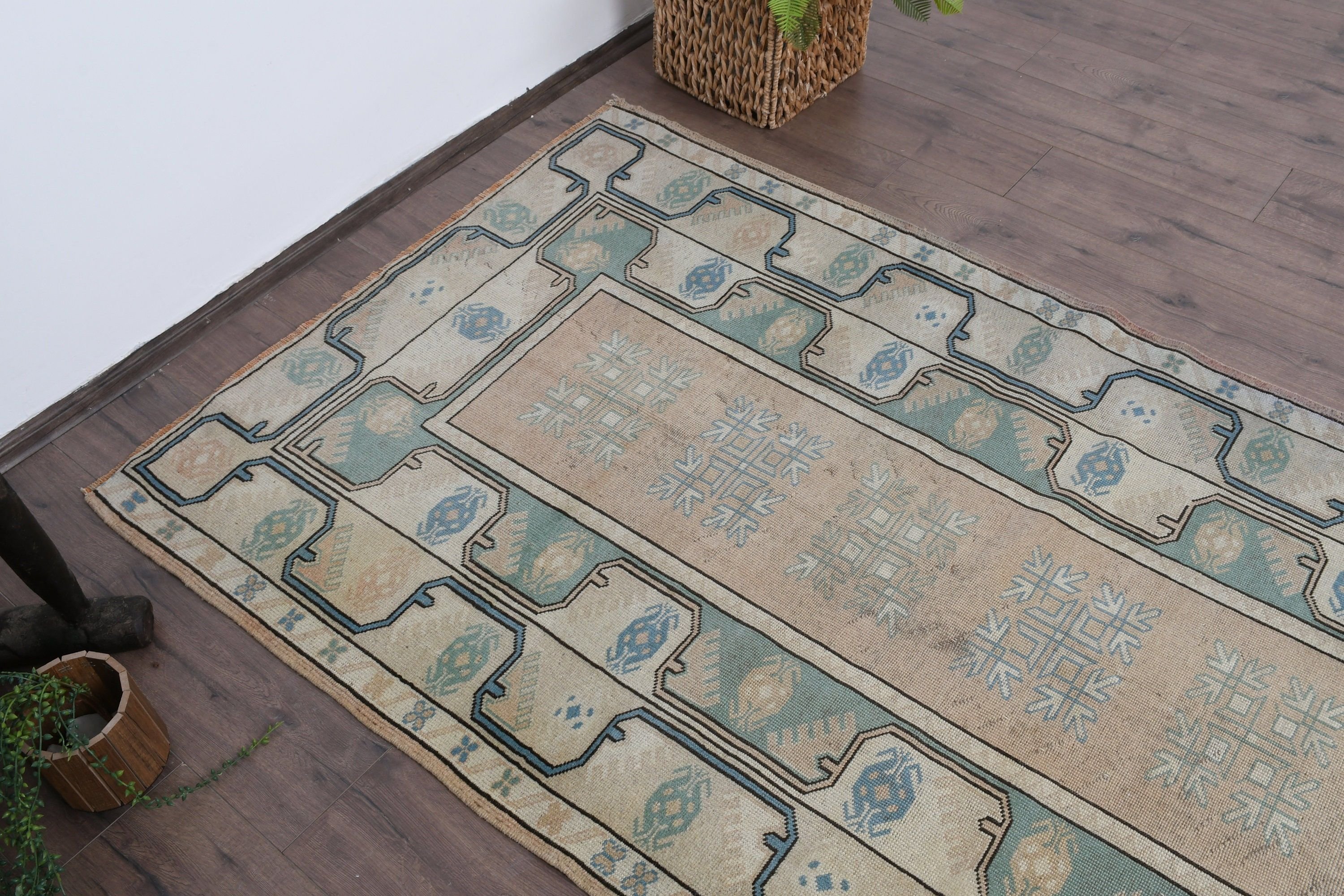 Vintage Rug, Entry Rug, Antique Rugs, 3.8x6.1 ft Accent Rug, Cool Rug, Nursery Rugs, Turkish Rug, Rugs for Kitchen, Beige Antique Rugs