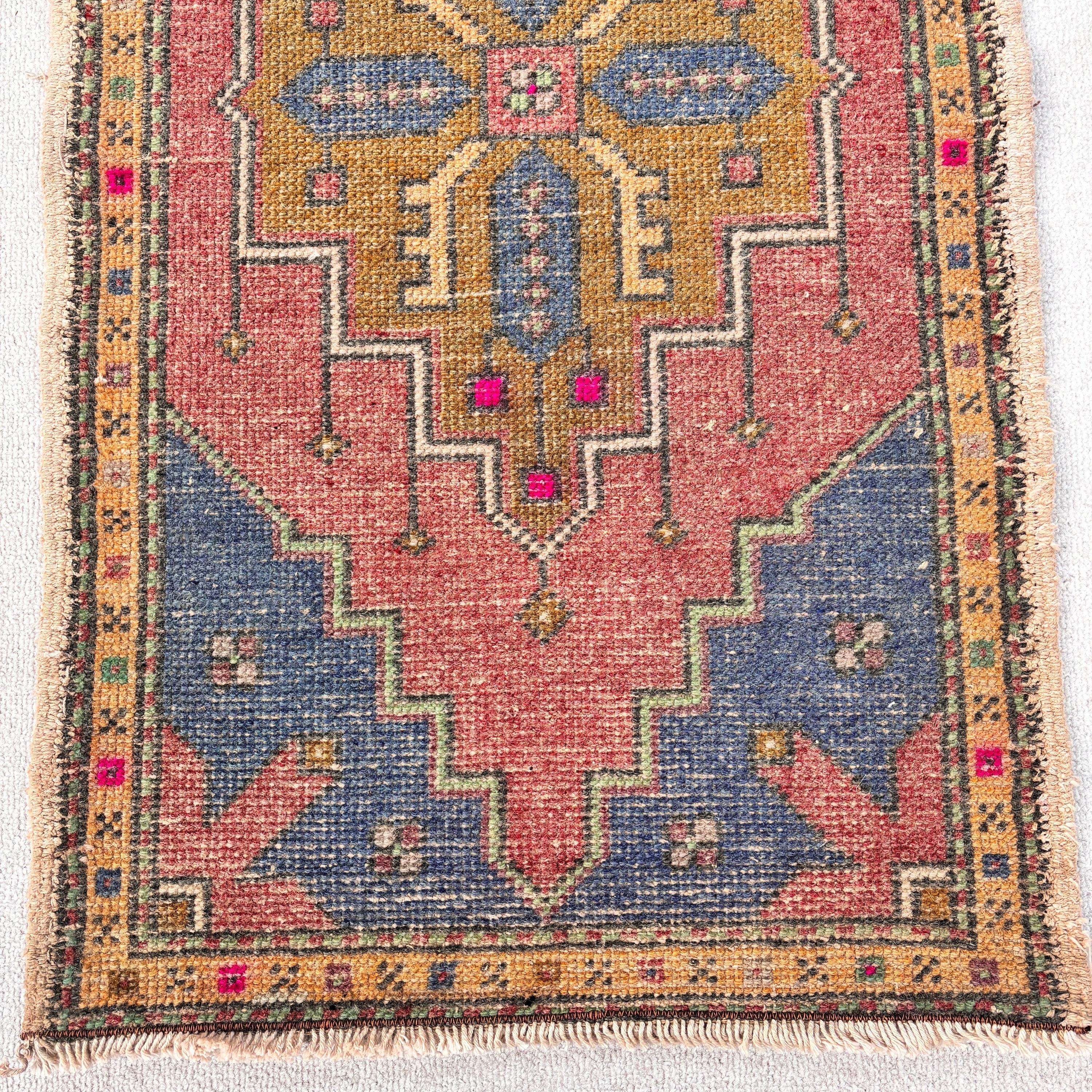 Turkish Rugs, Wool Rugs, Car Mat Rugs, Rugs for Kitchen, Red Home Decor Rug, Entry Rug, Oushak Rug, 1.8x3.3 ft Small Rug, Vintage Rugs