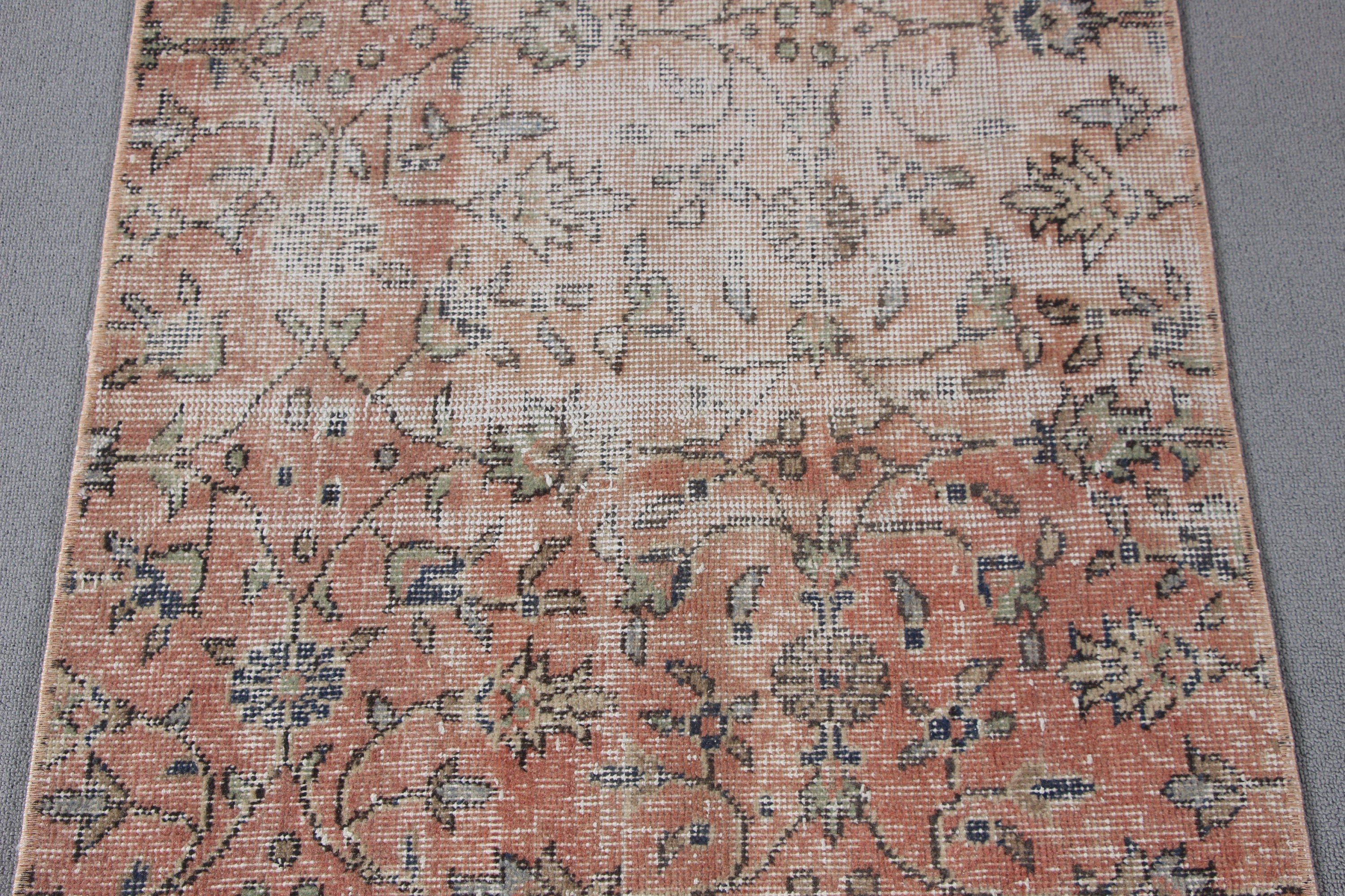 Giriş Halıları, Vintage Halı, Türk Halısı, Boho Halıları, Açıklama Halısı, 2,4x2,5 ft Küçük Halı, Vintage Dekor Halısı, Turuncu Yer Halısı, Banyo Halısı