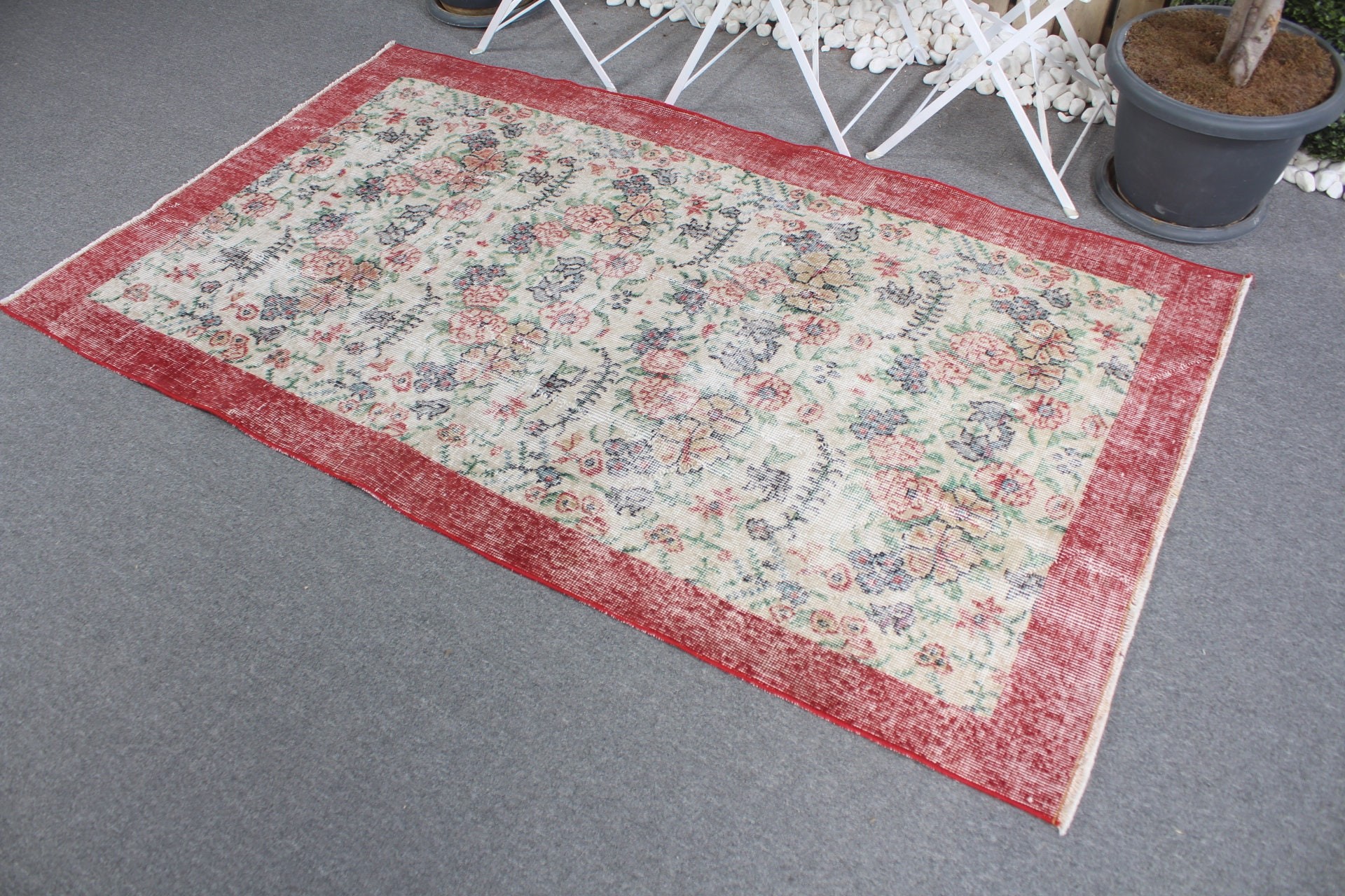 Vintage Rugs, Rugs for Bedroom, Wool Rugs, Indoor Rug, 3.8x6.5 ft Area Rug, Red Antique Rug, Vintage Decor Rug, Turkish Rug, Bedroom Rug