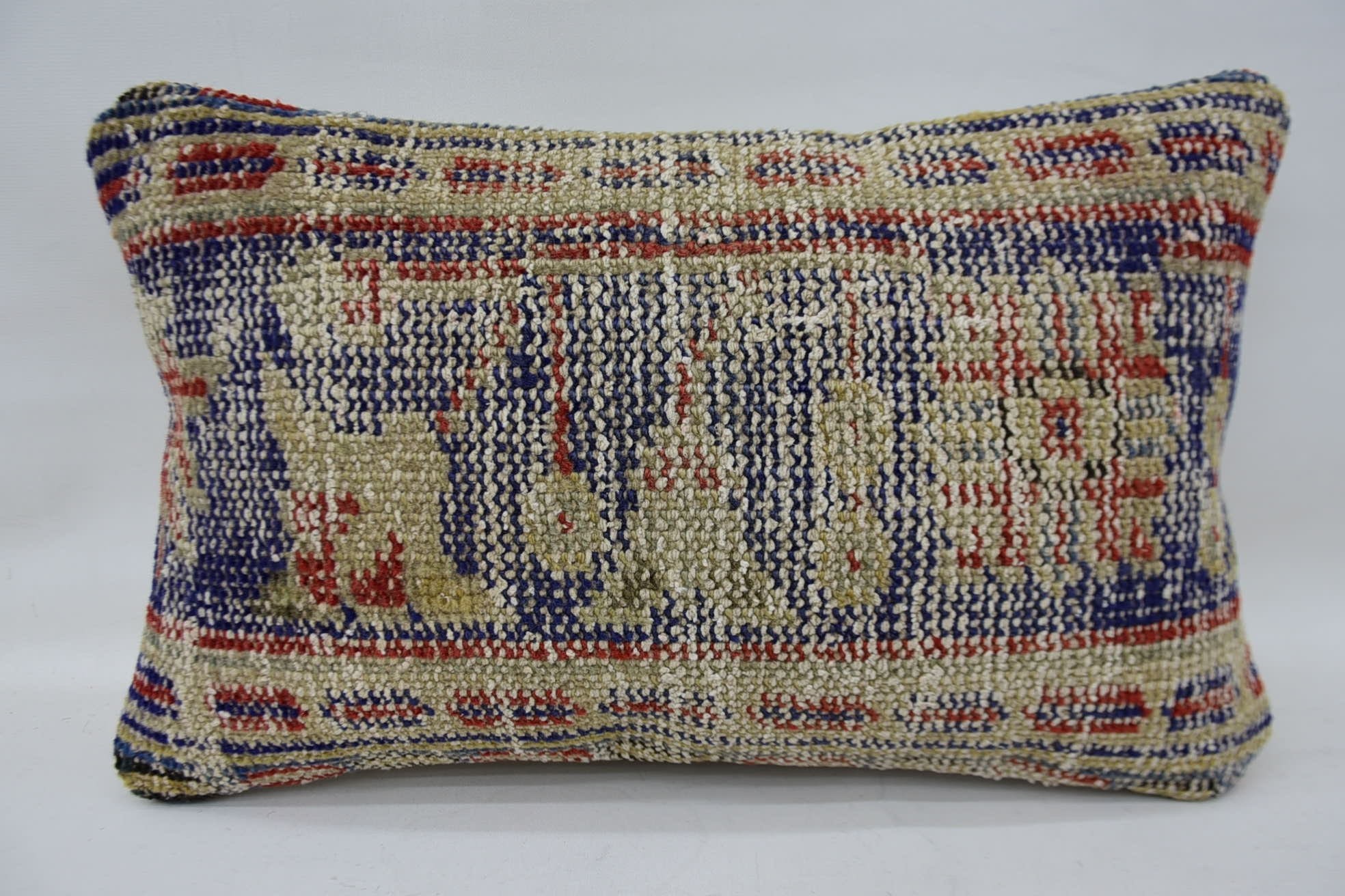 Accent Pillow, 12"x20" Beige Pillow Sham, Authentic Pillow Sham, Handmade Kilim Cushion, Gift Pillow, Home Decor Pillow