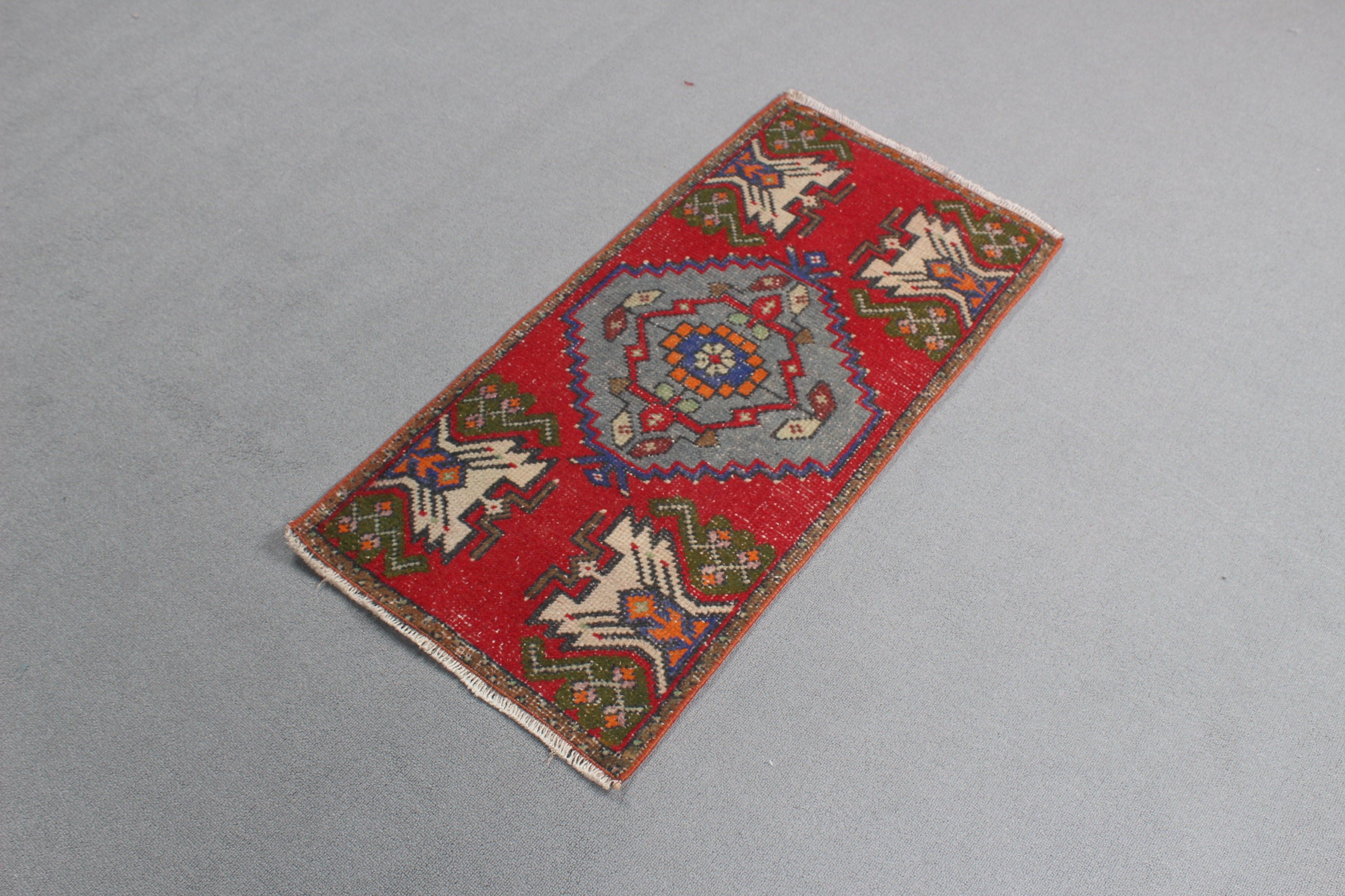 Handwoven Rugs, Moroccan Rug, Small Vintage Rugs, Red Geometric Rug, Vintage Rugs, Nursery Rugs, Turkish Rugs, 1.6x3.1 ft Small Rug