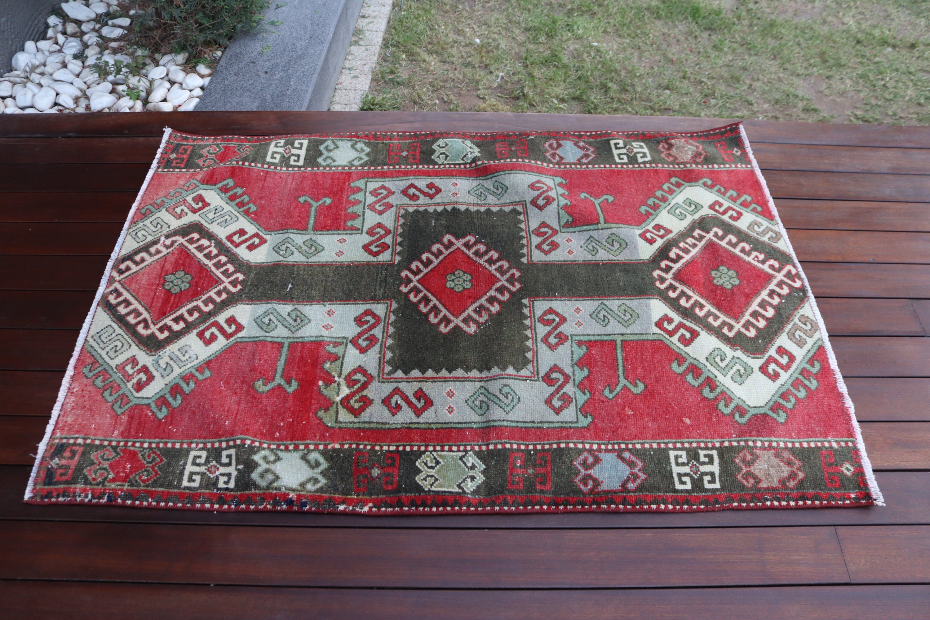 Moroccan Rug, Car Mat Rug, 3x4.3 ft Small Rugs, Wall Hanging Rugs, Rugs for Bath, Turkish Rug, Handwoven Rug, Red Modern Rug, Vintage Rug