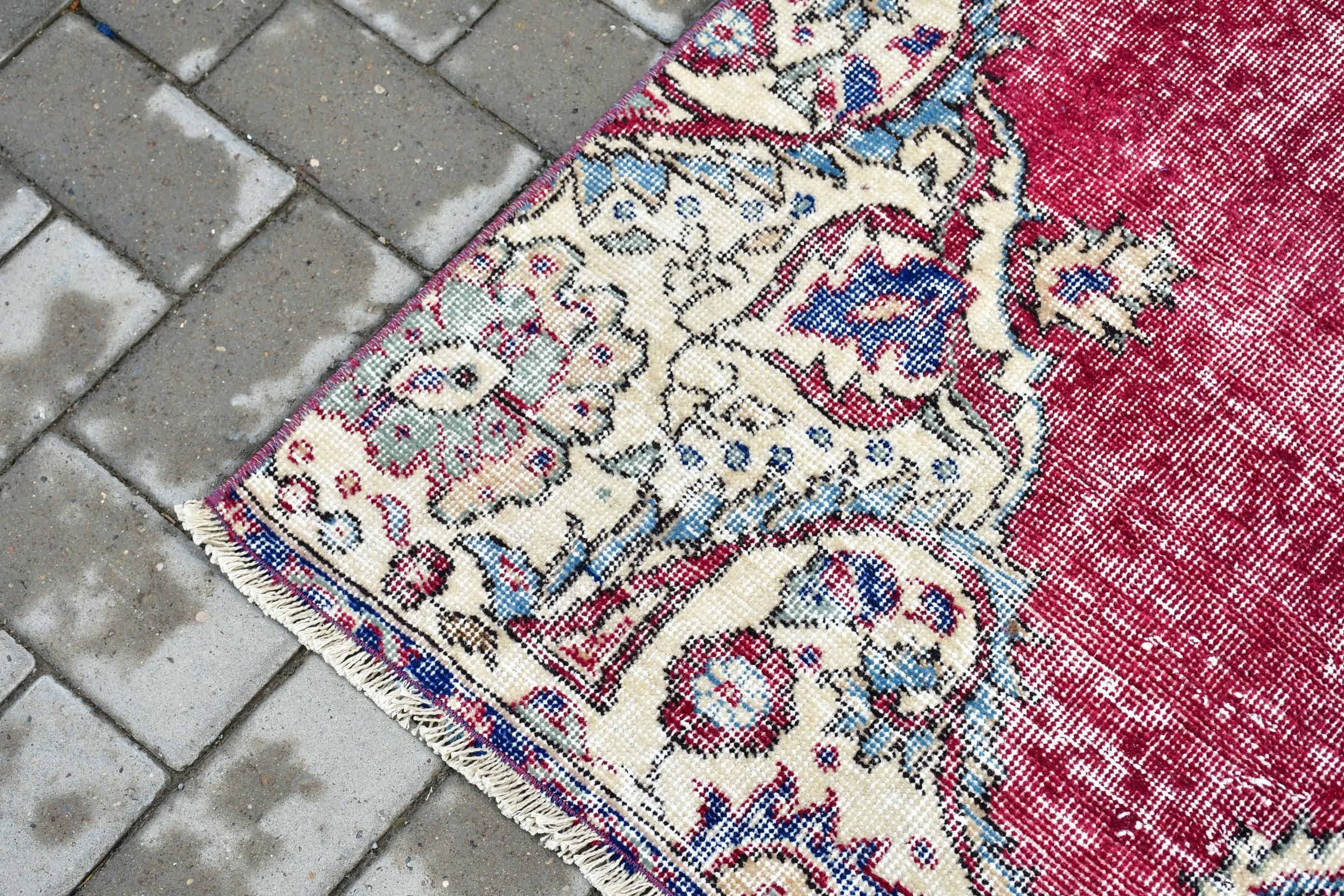 3.9x7.8 ft Area Rug, Cool Rug, Nursery Rugs, Vintage Rug, Dining Room Rug, Rugs for Floor, Red Moroccan Rug, Turkish Rug