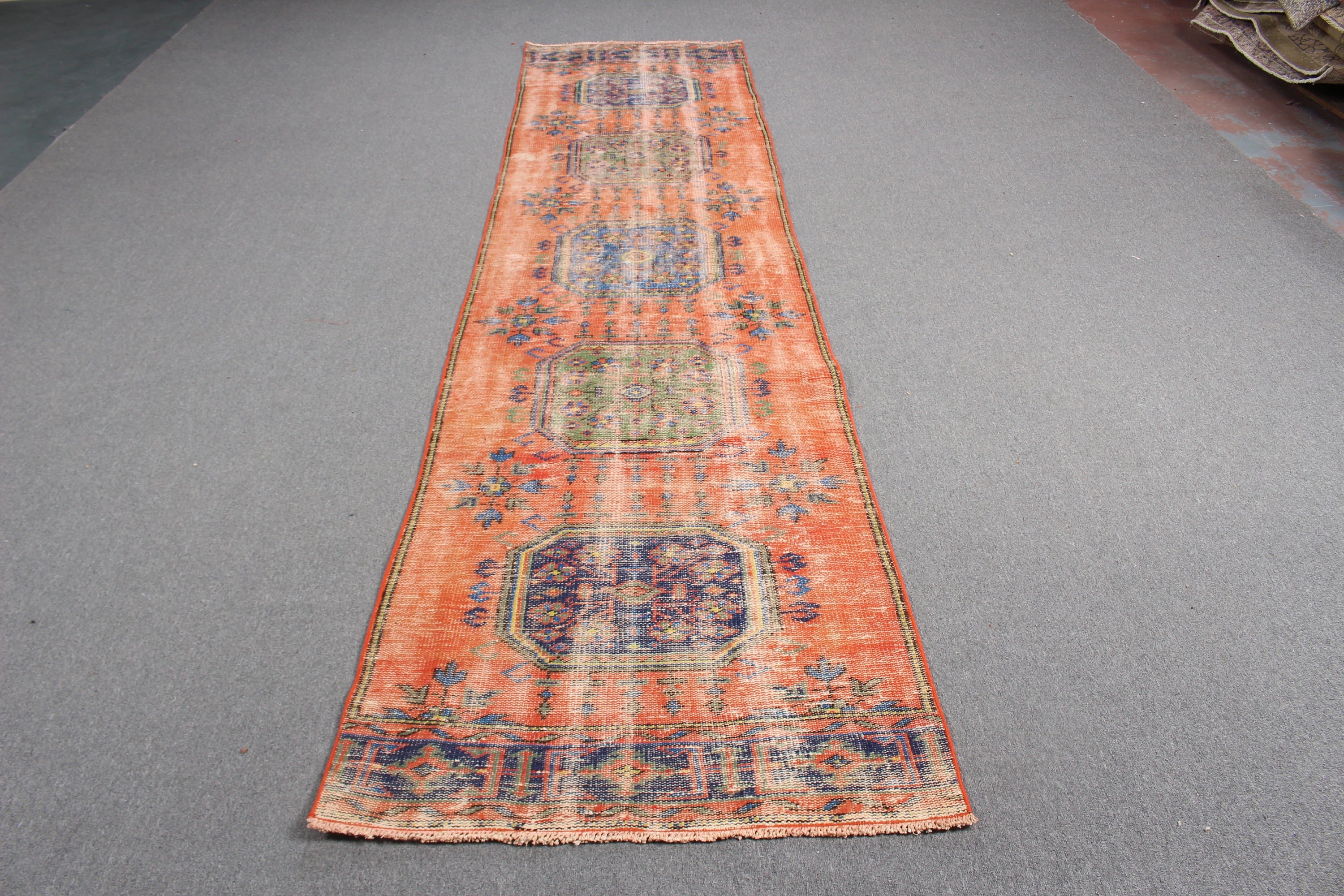 Moroccan Rugs, Hallway Rug, Rugs for Kitchen, Boho Rugs, 3.1x11.8 ft Runner Rugs, Turkish Rugs, Orange Neutral Rug, Vintage Rugs, Cool Rugs