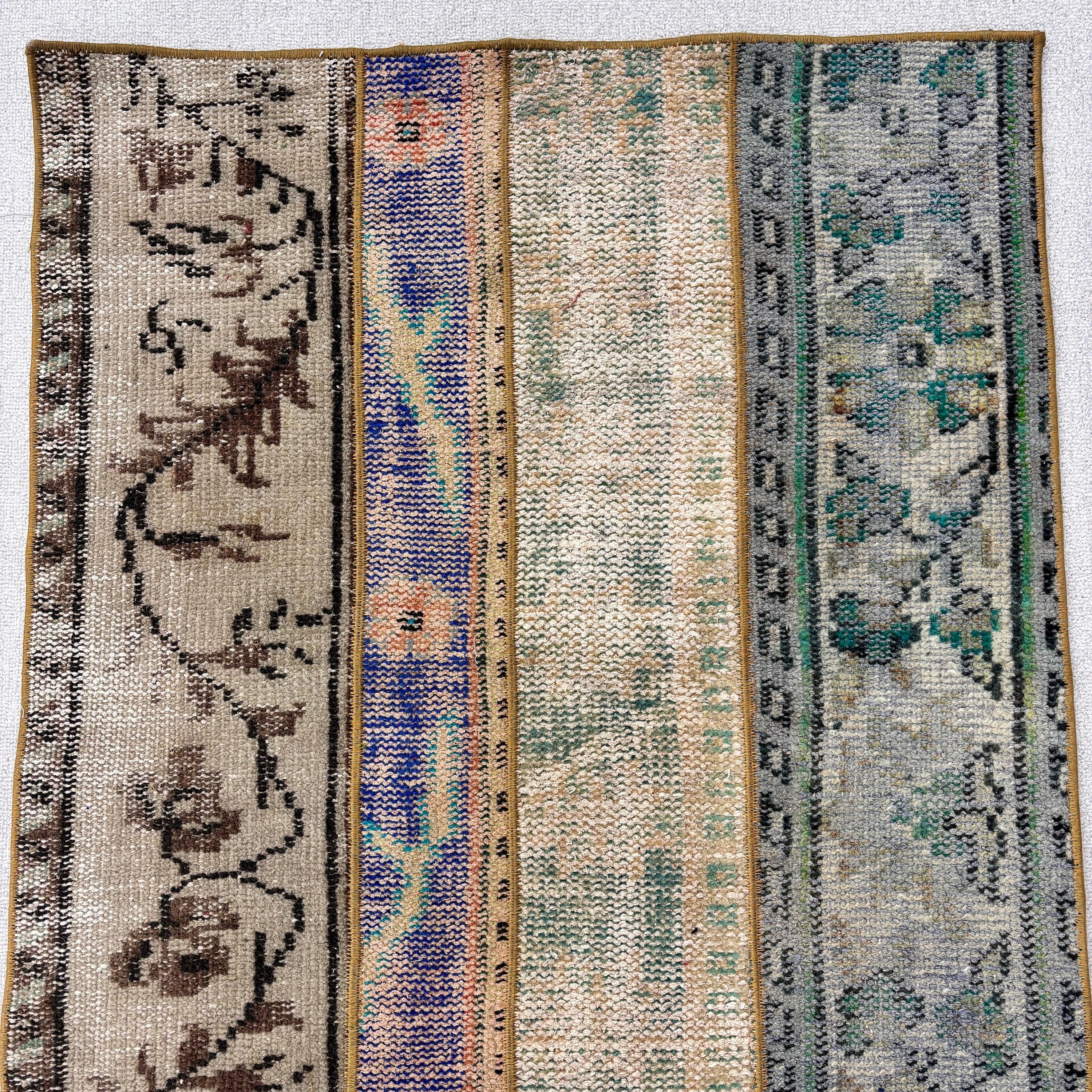 Turkish Rugs, Bath Mat Boho Rugs, Vintage Rugs, Green Wool Rugs, 2.7x5 ft Small Rug, Door Mat Rugs, Antique Rugs, Bedroom Rug