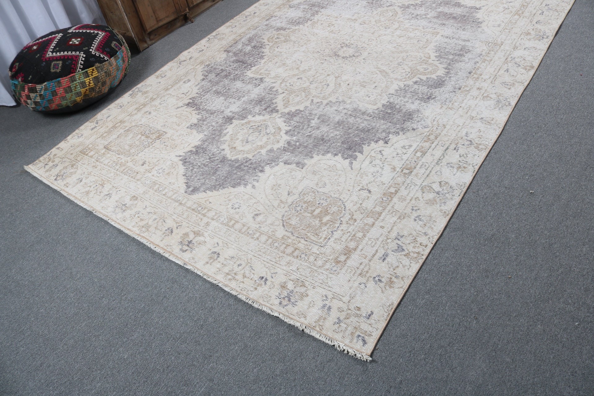 Living Room Rugs, Beige Anatolian Rugs, Vintage Rugs, Turkish Rugs, 6.2x9.9 ft Large Rug, Flatweave Rug, Bedroom Rug