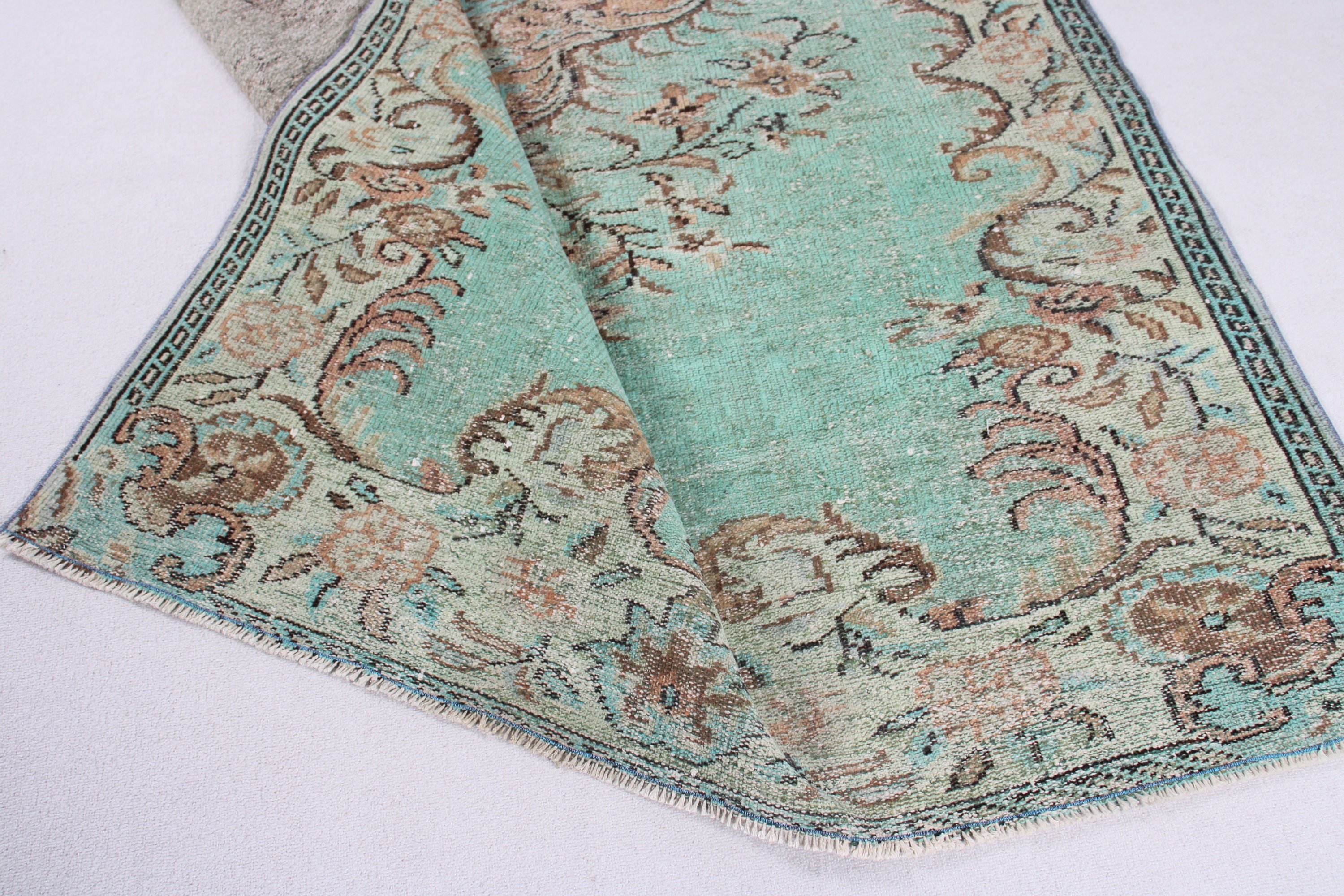 Vintage Halı, Türk Halısı, Büyük Oushak Halıları, Anadolu Halıları, Yeşil 5.3x8.5 ft Büyük Halılar, Büyük Boho Halıları, Modern Halılar