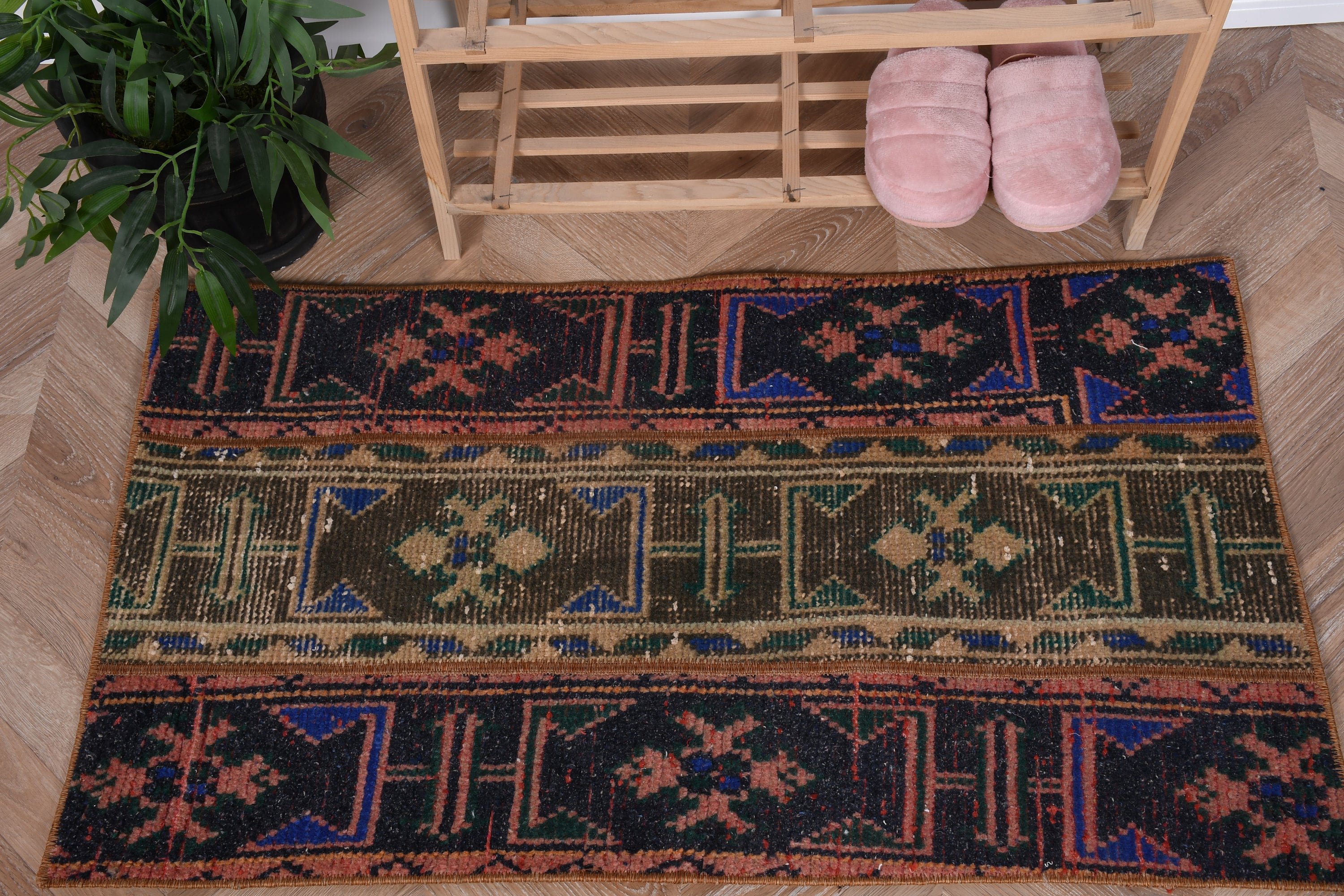 Fas Halısı, Kapı Paspası Halısı, Sessiz Halı, Vintage Halı, Türk Halısı, Duvara Asılı Halılar, 1.8x3.1 ft Küçük Halılar, Pembe Oushak Halısı, Oushak Halısı