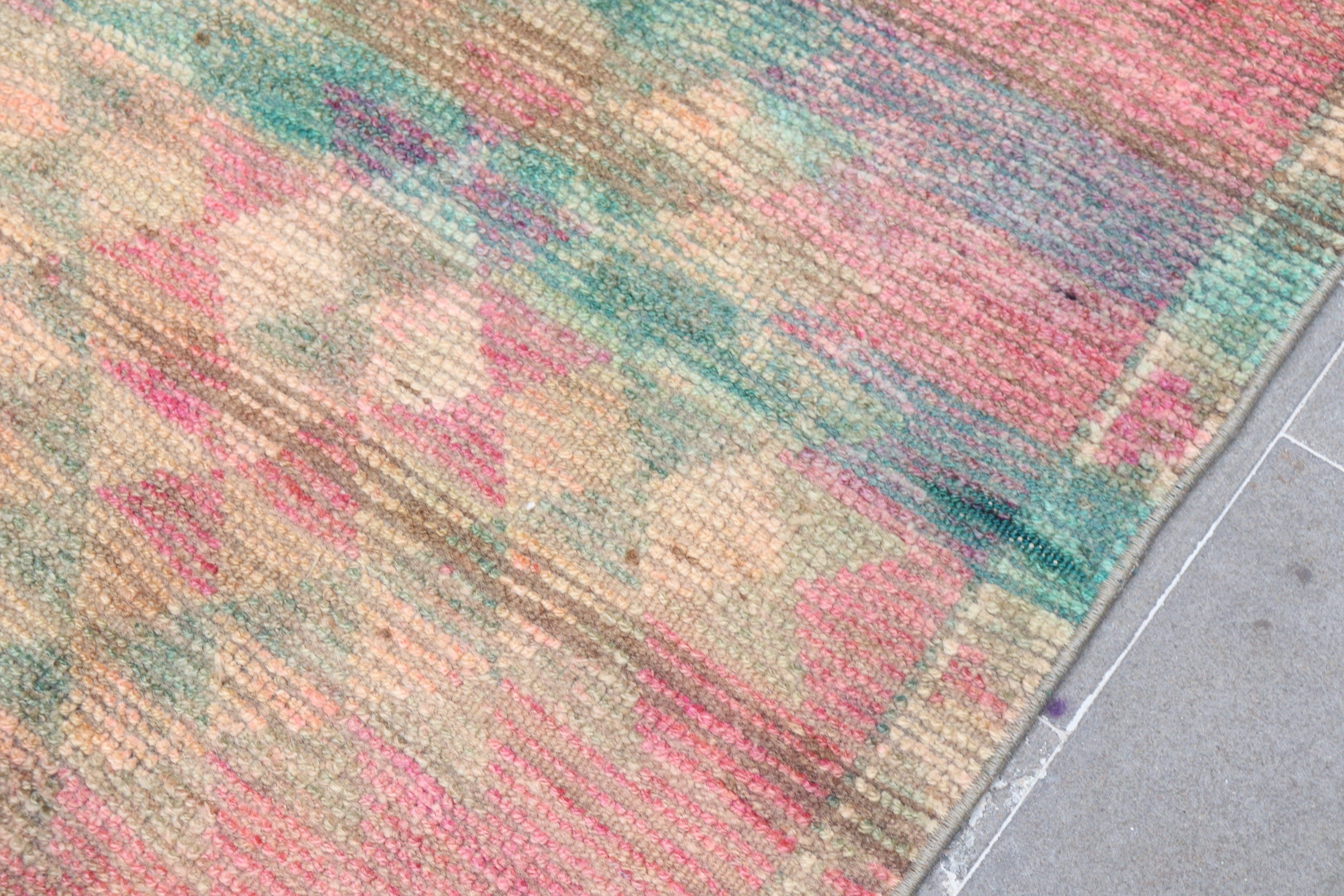 Orange  2.8x10.5 ft Runner Rug, Oriental Rug, Vintage Rug, Corridor Rug, Stair Rug, Abstract Rugs, Turkish Rug, Kitchen Rug