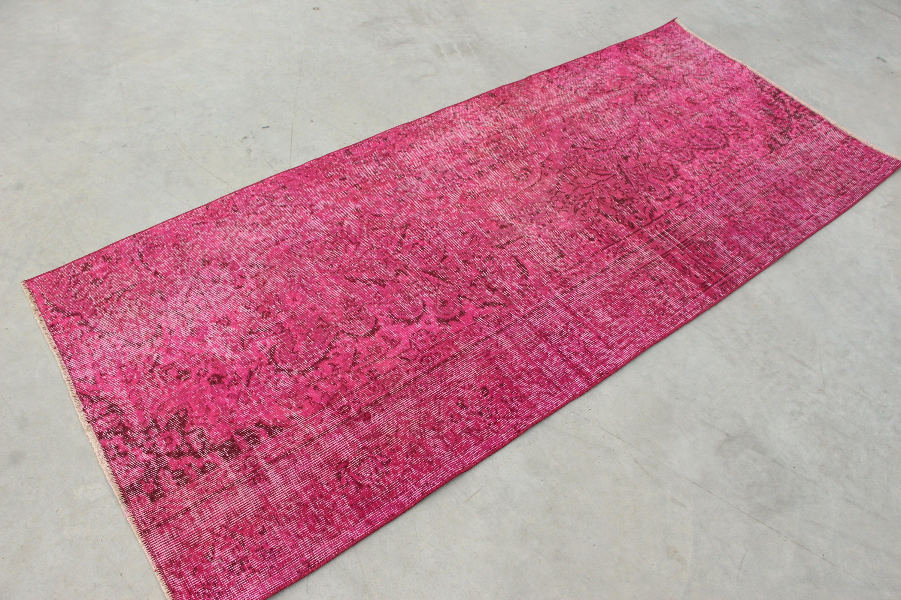 Vintage Rug, Pastel Rug, Anatolian Rug, Turkish Rugs, 3.1x7.3 ft Accent Rug, Home Decor Rug, Nursery Rugs, Pink Home Decor Rug, Entry Rugs