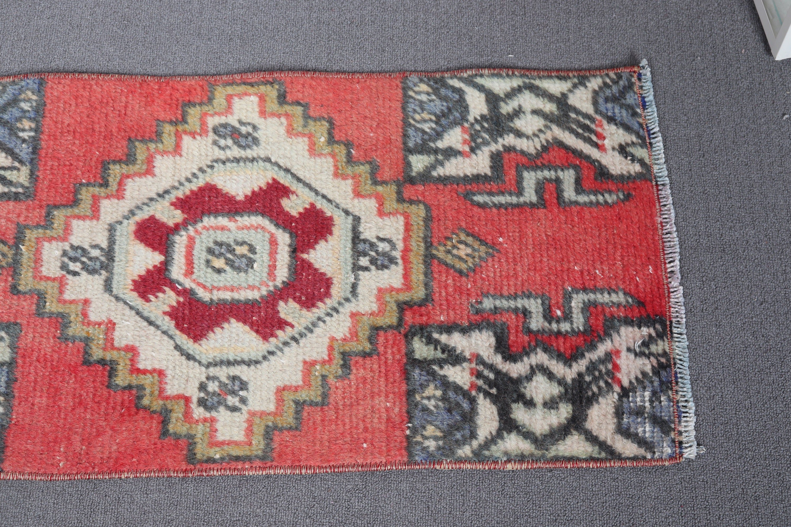 1.3x2.7 ft Small Rug, Kitchen Rugs, Turkish Rug, Rugs for Bedroom, Red Floor Rug, Wall Hanging Rugs, Entry Rug, Vintage Rugs