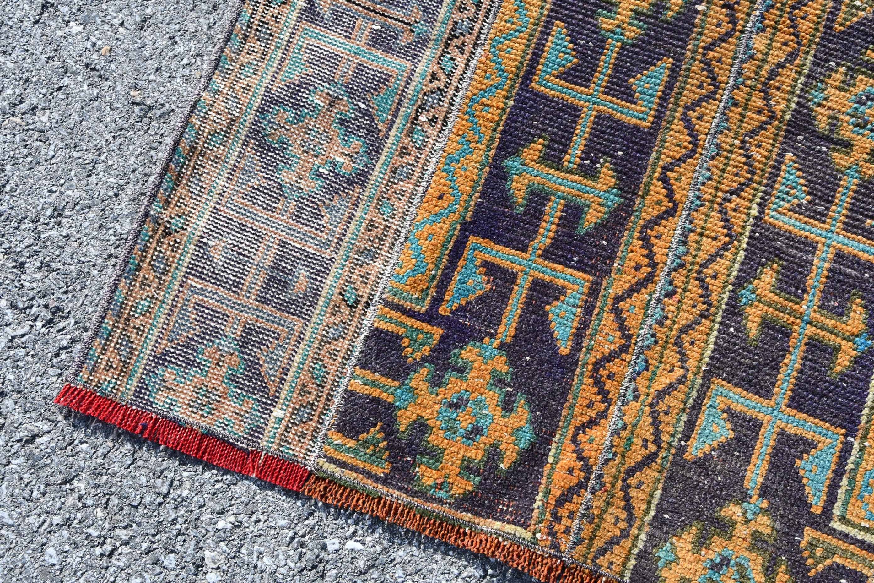 Nomadic Rugs, Kitchen Rug, Corridor Rug, Floor Rugs, Oriental Rugs, Turkish Rugs, Orange Moroccan Rug, Vintage Rug, 3.2x10.3 ft Runner Rug