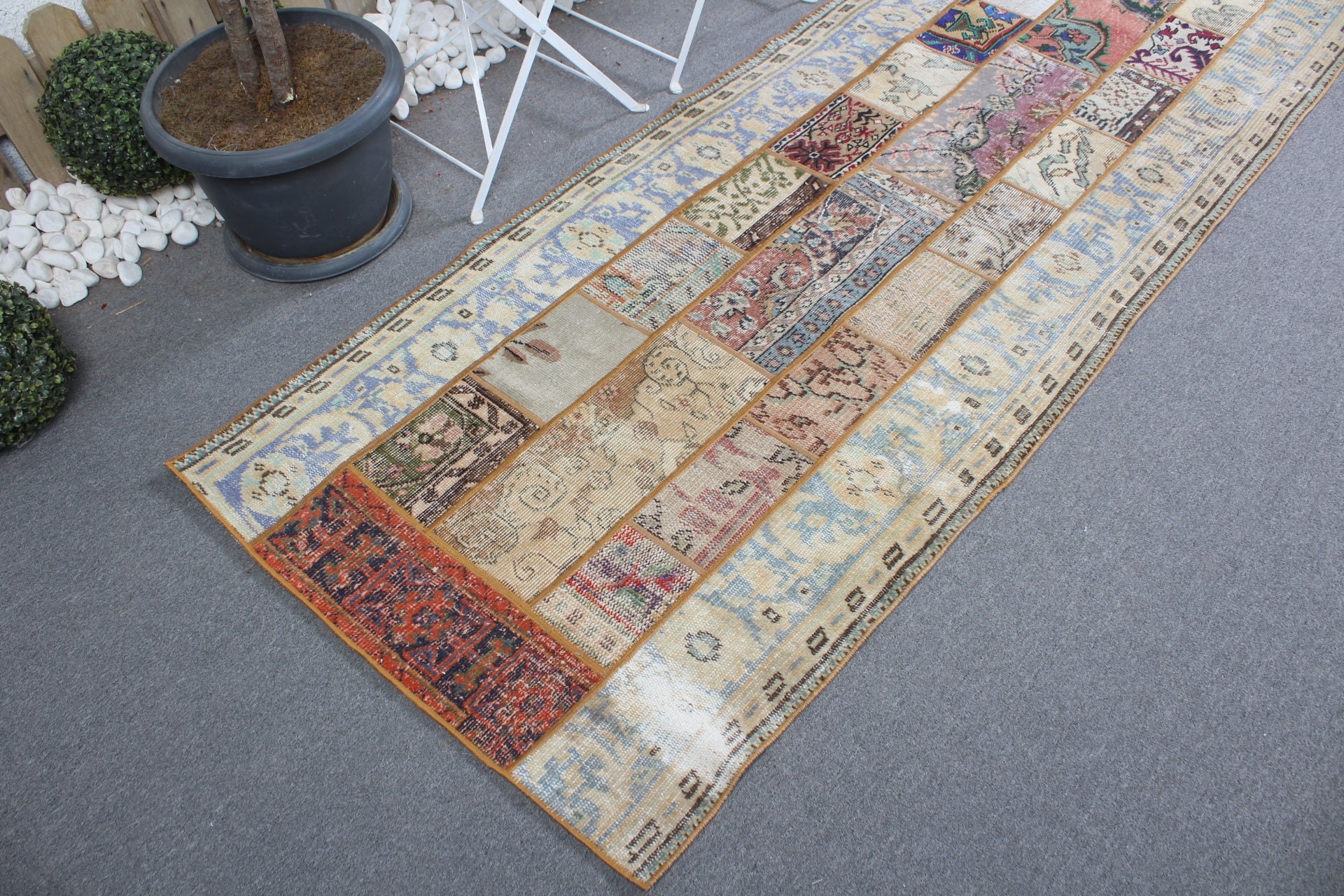 Home Decor Rug, Turkish Rug, Anatolian Rug, Kitchen Rug, Vintage Rug, 3.1x9.8 ft Runner Rug, Rugs for Runner, Rainbow Moroccan Rugs