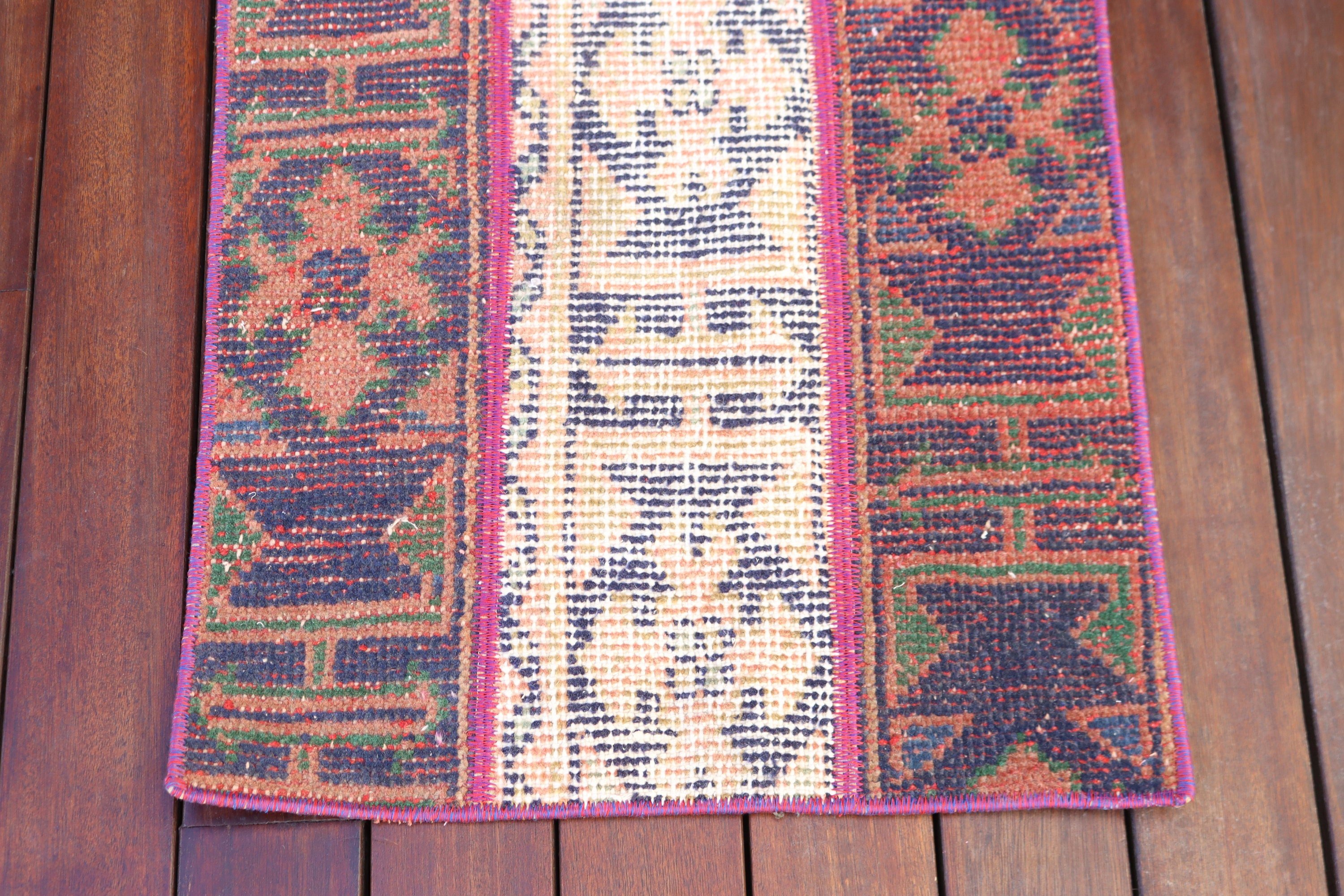 Blue  1.6x3.6 ft Small Rug, Vintage Rug, Turkish Rug, Rugs for Bedroom, Wool Rug, Door Mat Rug, Car Mat Rug