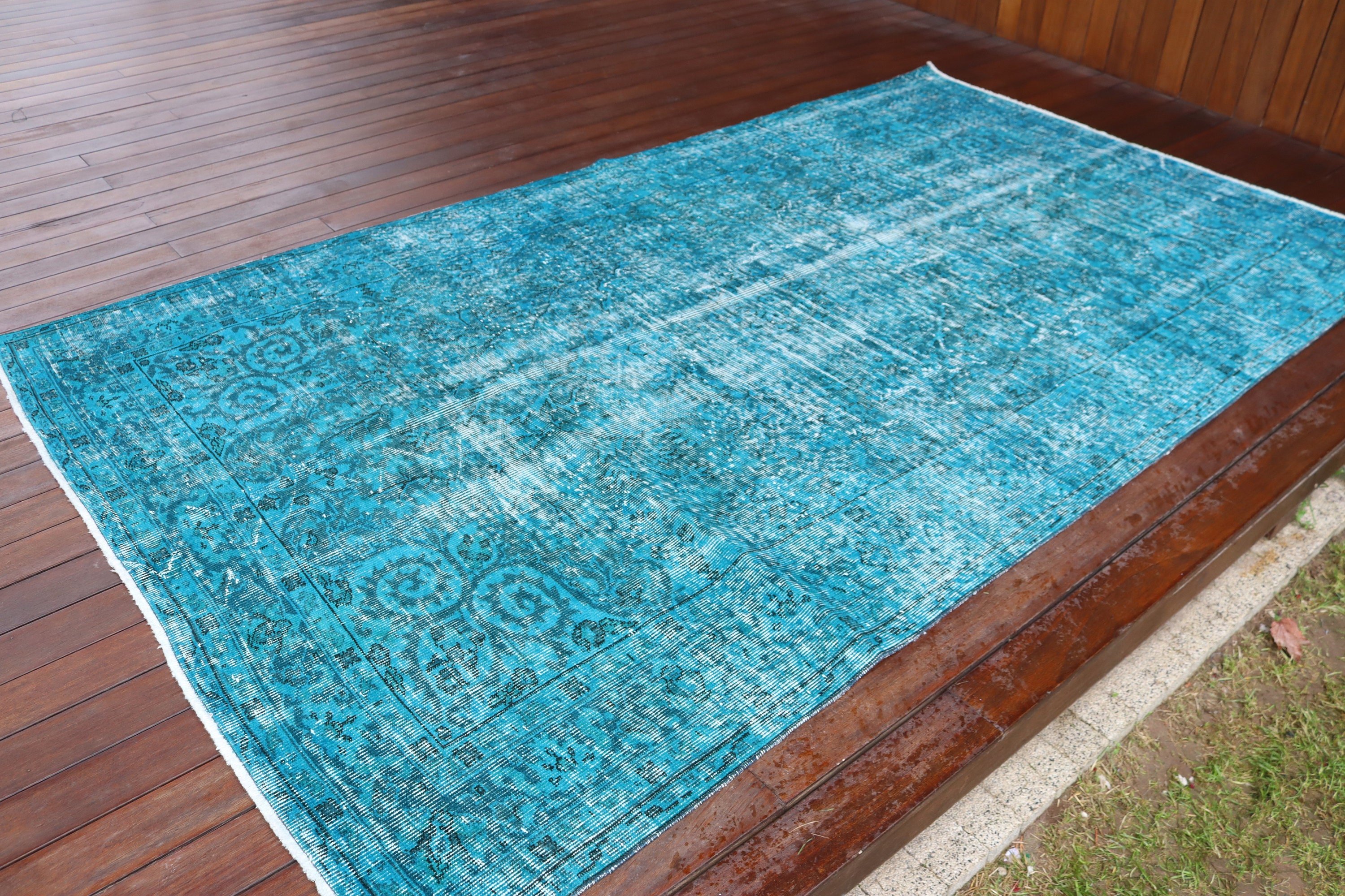 Büyük Oushak Halısı, Yeşil Fas Halısı, Açıklama Halıları, Türk Halısı, Vintage Halılar, 5.2x8.8 ft Büyük Halı, Yatak Odası Halısı, Ev Dekor Halıları