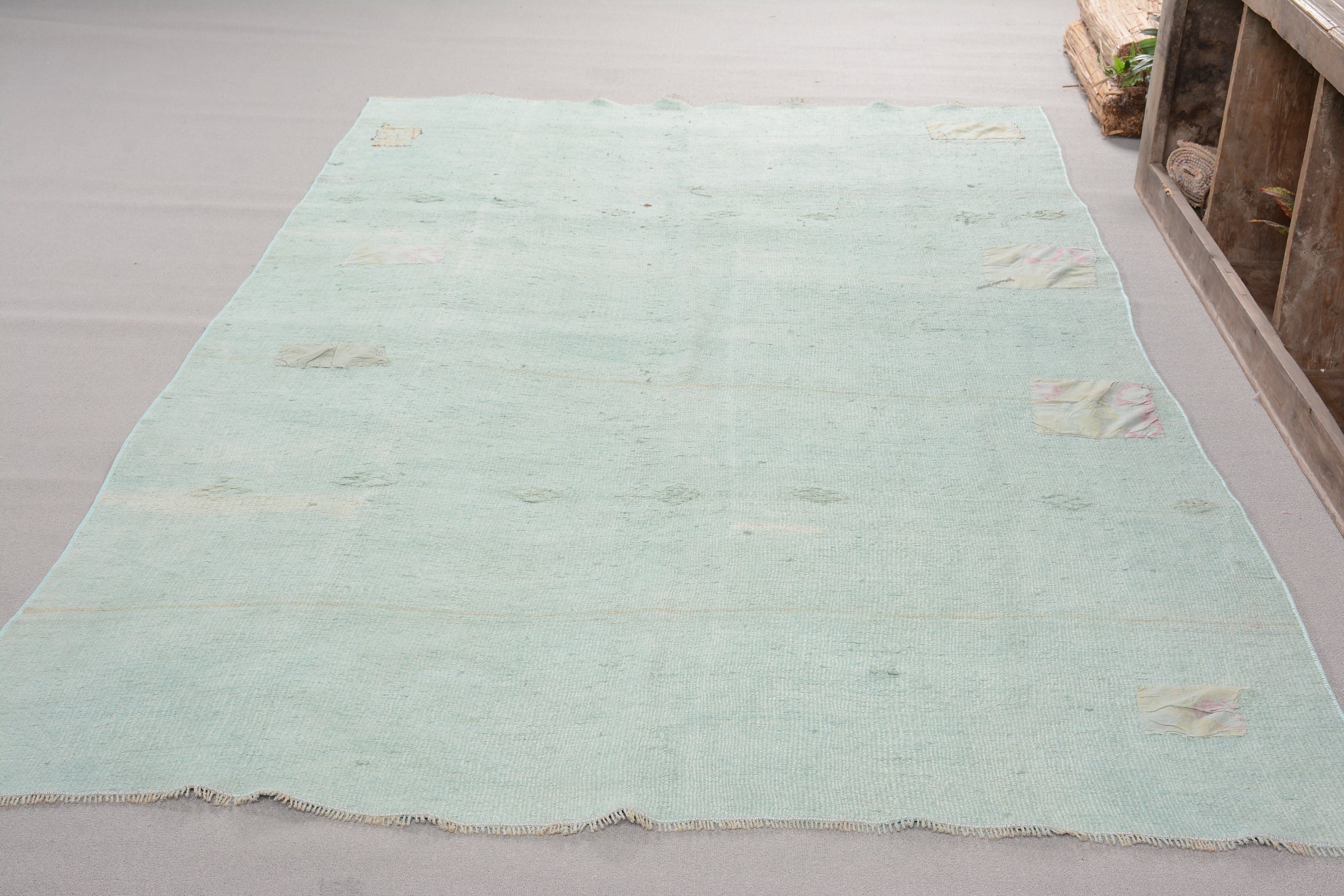 Bedroom Rug, Floor Rug, Rugs for Bedroom, Turkish Rug, Salon Rug, Wool Rug, Vintage Rug, Green Anatolian Rug, 5.7x10.4 ft Large Rug